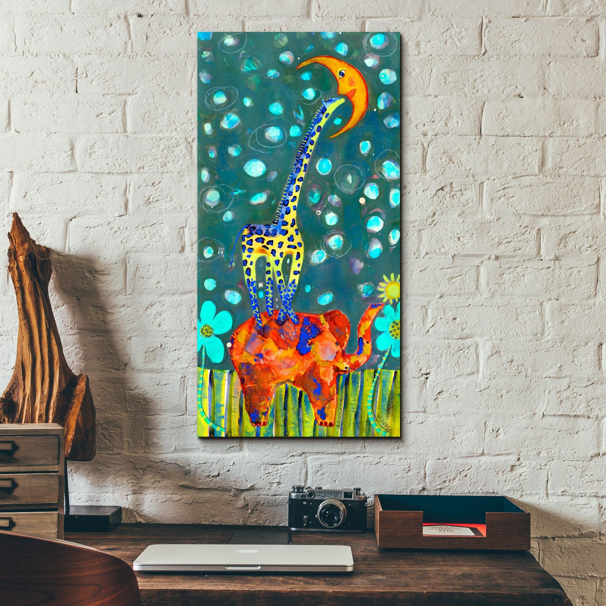 Epic Art 'Kiss The Moon' by Wyanne, Acrylic Glass Wall Art,12x24