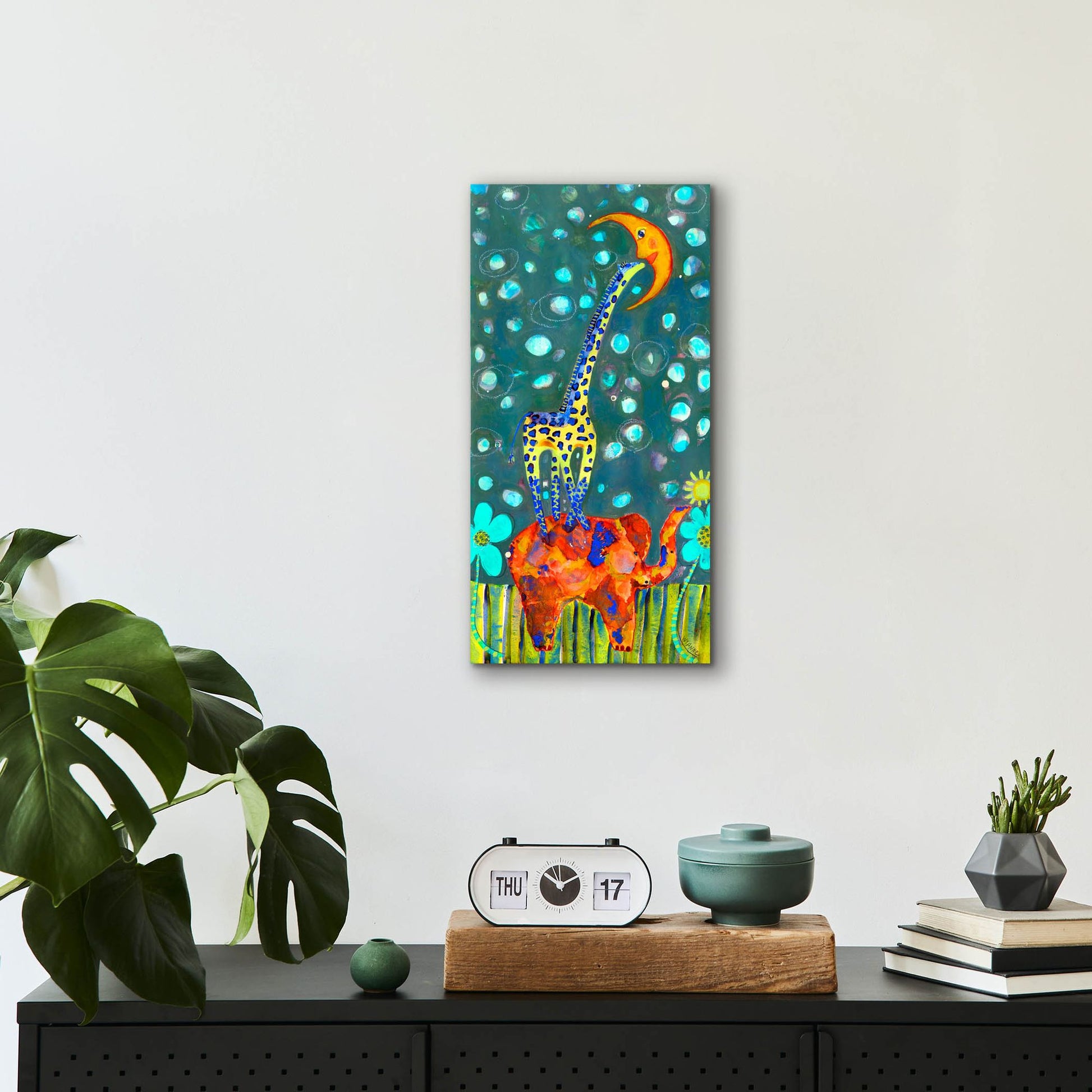 Epic Art 'Kiss The Moon' by Wyanne, Acrylic Glass Wall Art,12x24