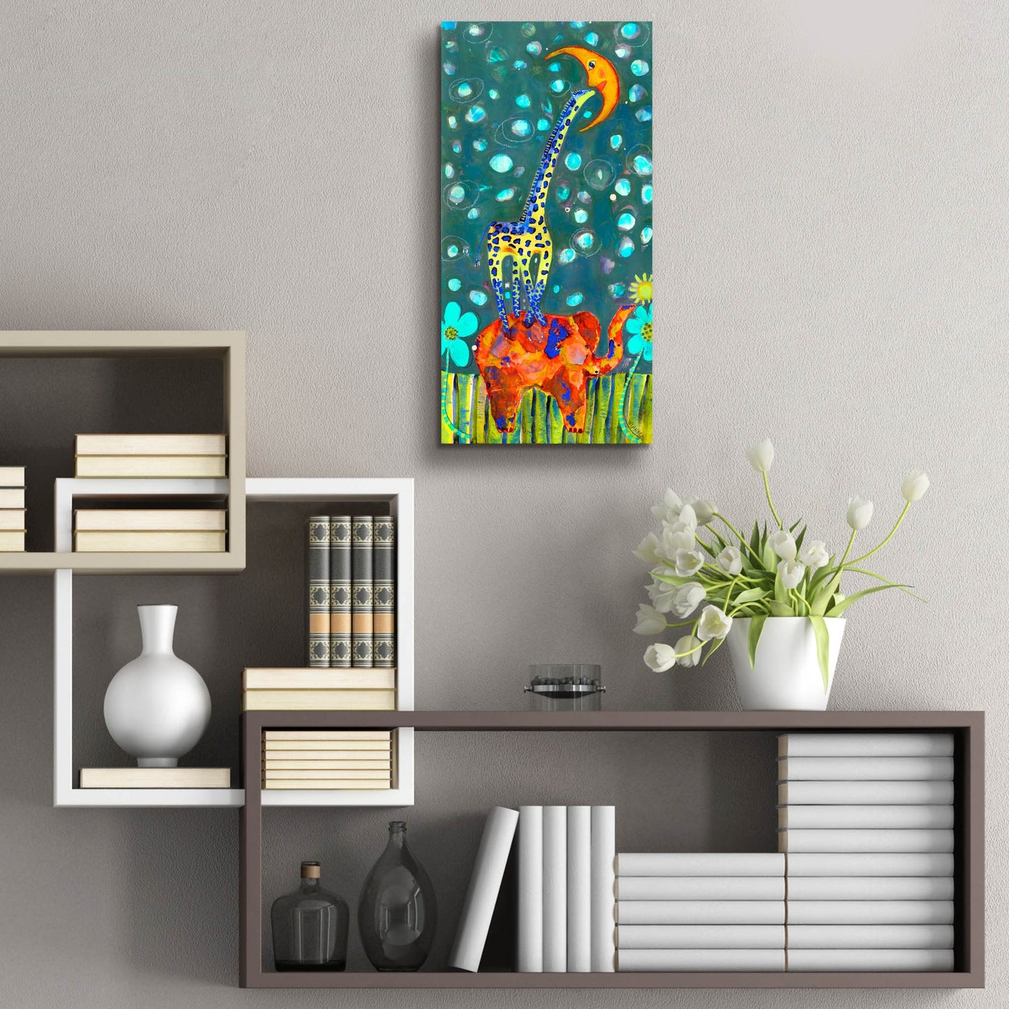 Epic Art 'Kiss The Moon' by Wyanne, Acrylic Glass Wall Art,12x24