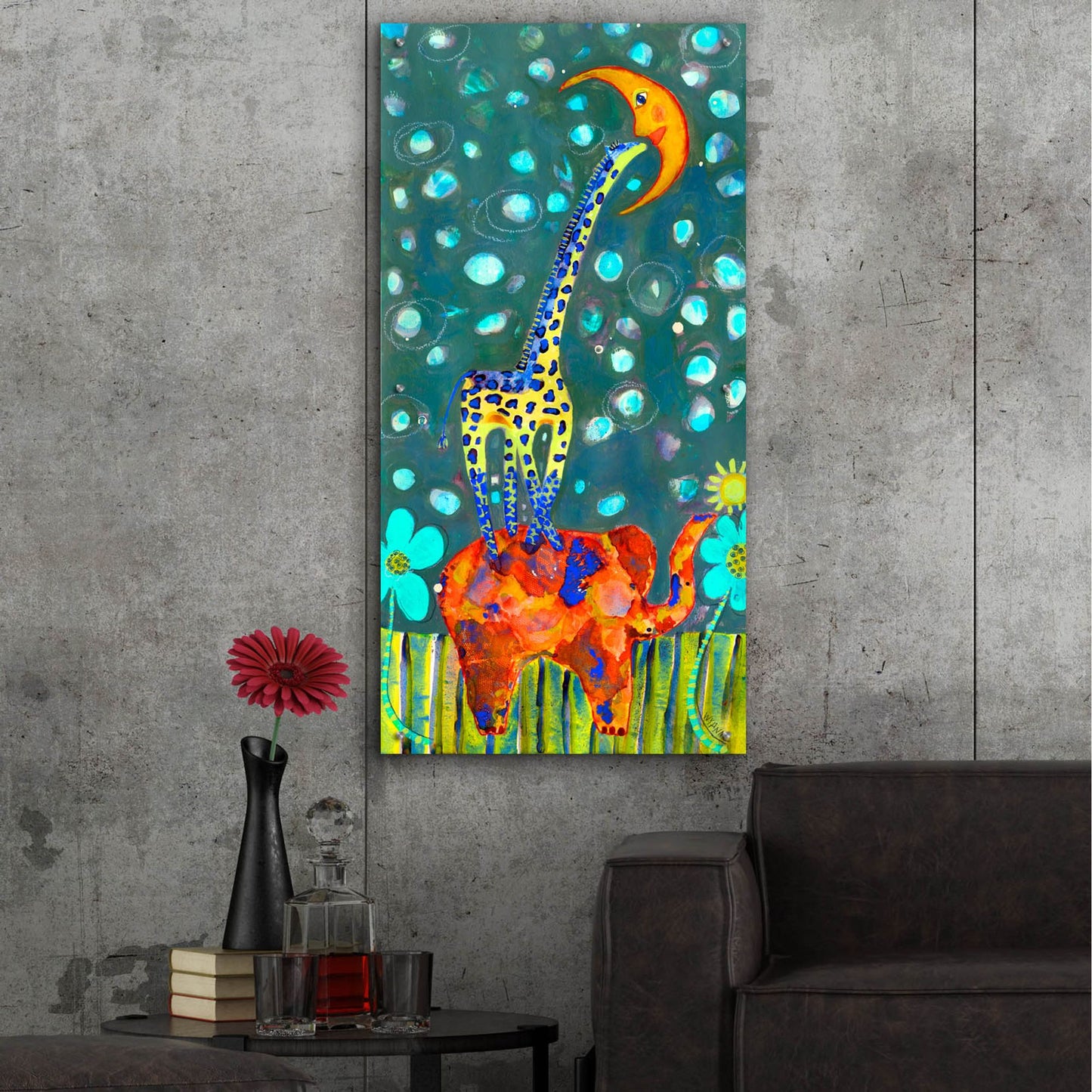 Epic Art 'Kiss The Moon' by Wyanne, Acrylic Glass Wall Art,24x48