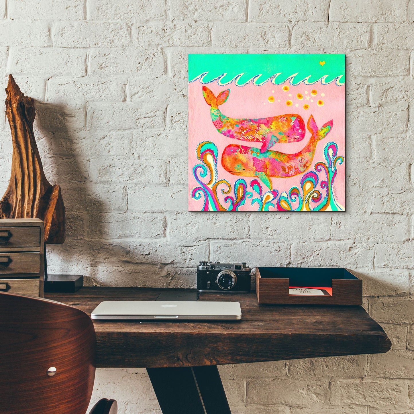 Epic Art 'Pink Whales' by Wyanne, Acrylic Glass Wall Art,12x12