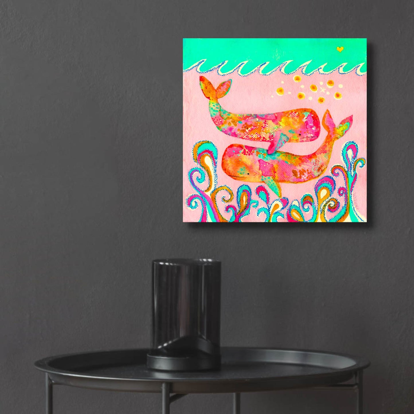 Epic Art 'Pink Whales' by Wyanne, Acrylic Glass Wall Art,12x12