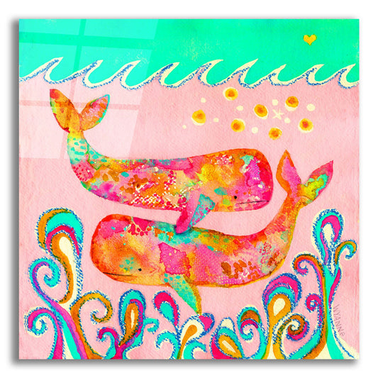Epic Art 'Pink Whales' by Wyanne, Acrylic Glass Wall Art