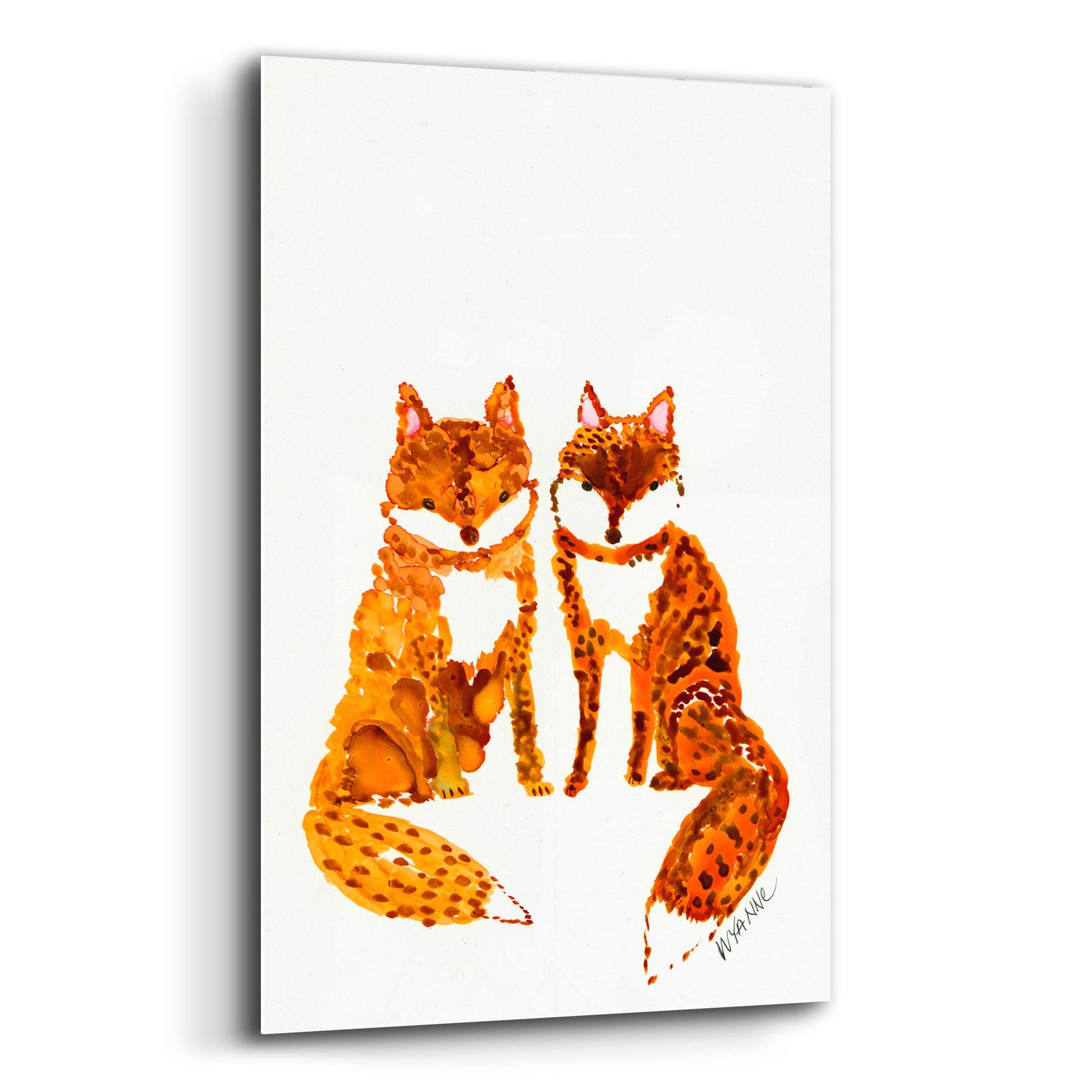 Epic Art 'Two Baby Foxes' by Wyanne, Acrylic Glass Wall Art,12x16