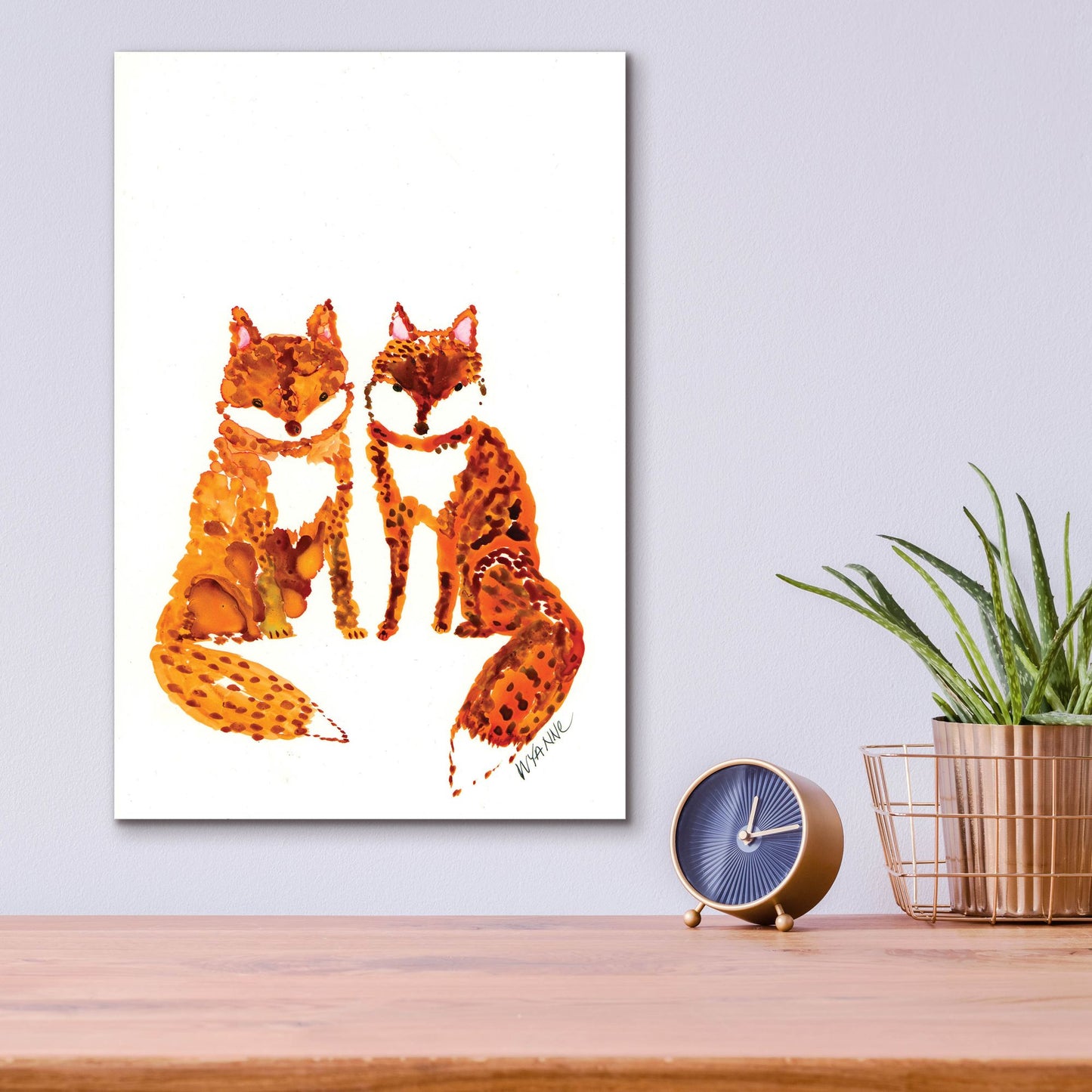 Epic Art 'Two Baby Foxes' by Wyanne, Acrylic Glass Wall Art,12x16