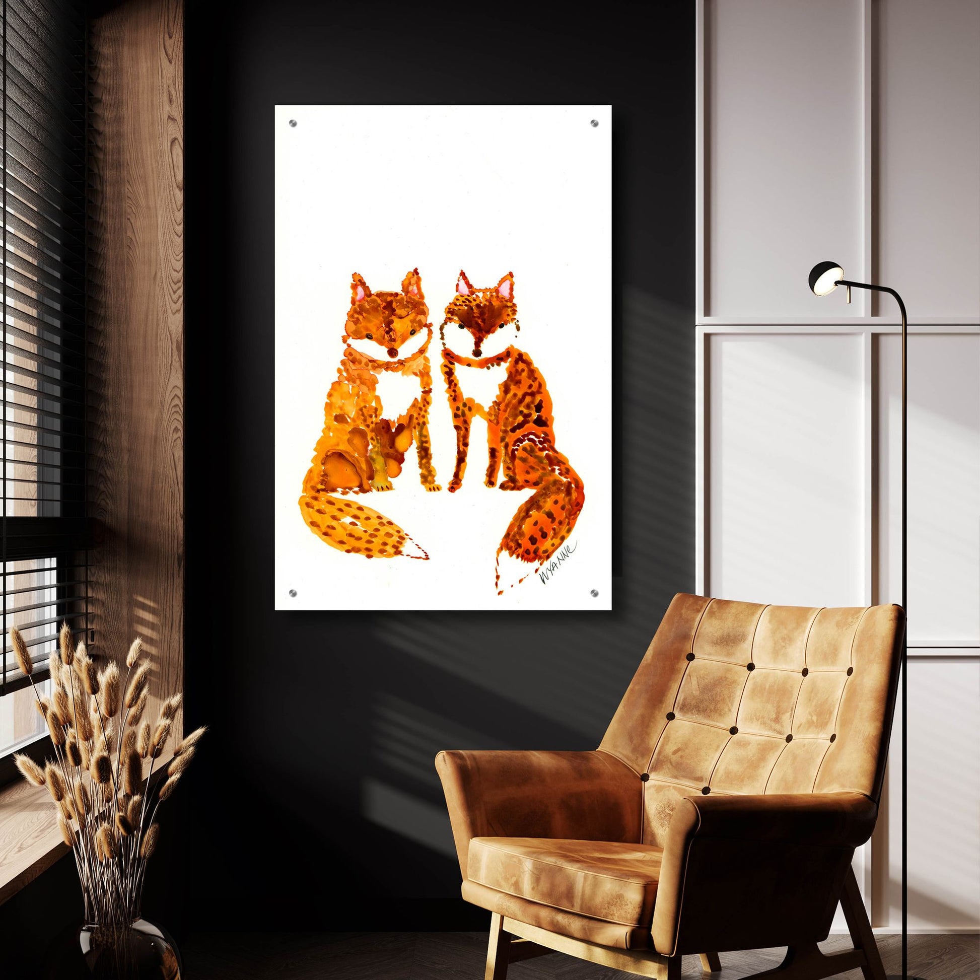 Epic Art 'Two Baby Foxes' by Wyanne, Acrylic Glass Wall Art,24x36