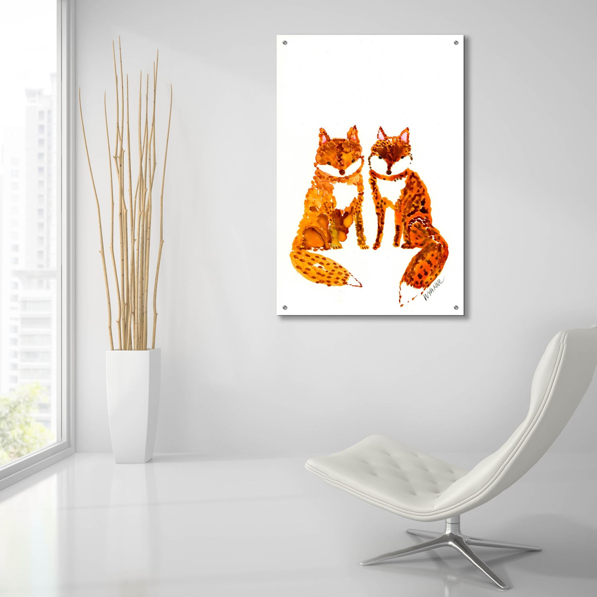 Epic Art 'Two Baby Foxes' by Wyanne, Acrylic Glass Wall Art,24x36