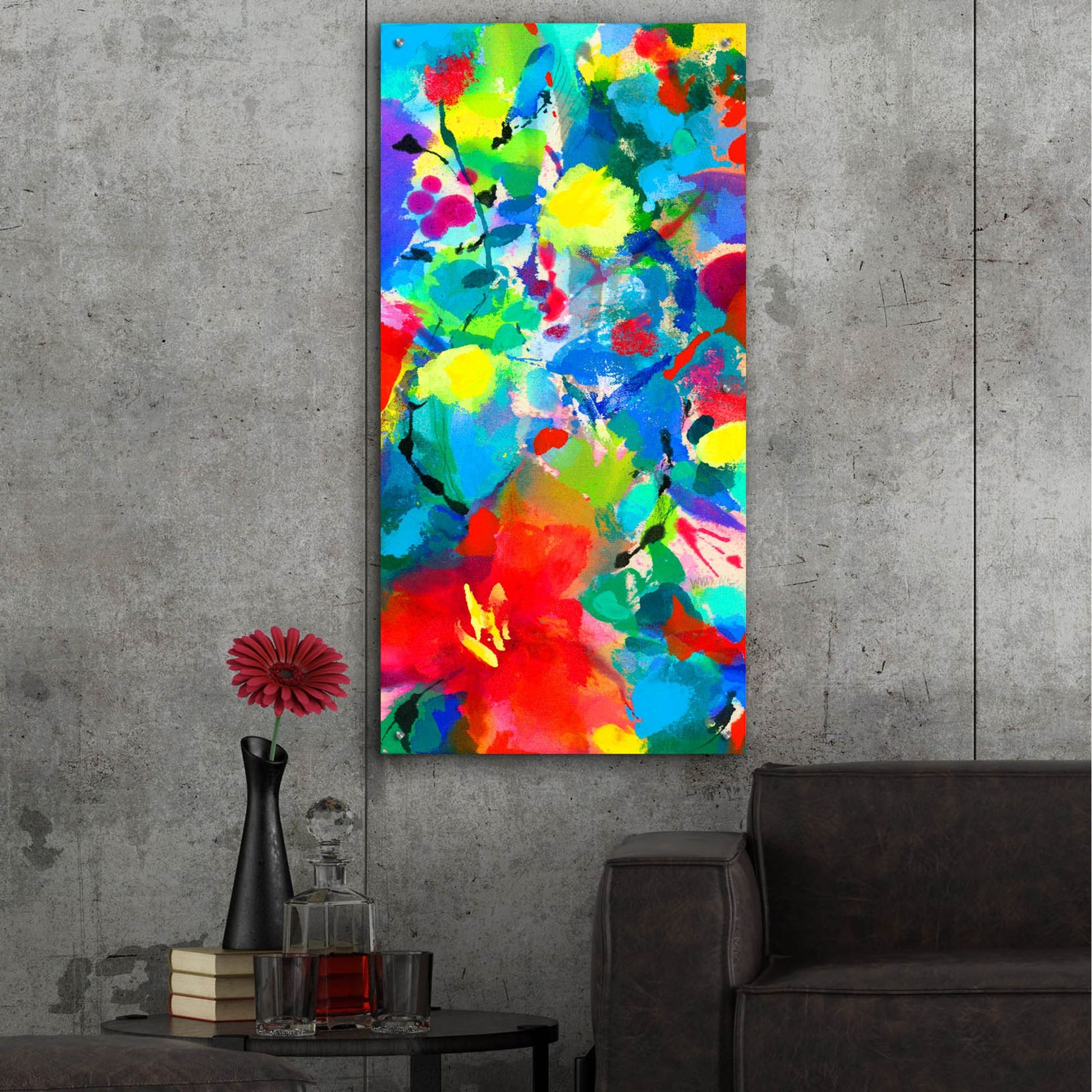 Epic Art 'Floral Symphony' by Wyanne, Acrylic Glass Wall Art,24x48