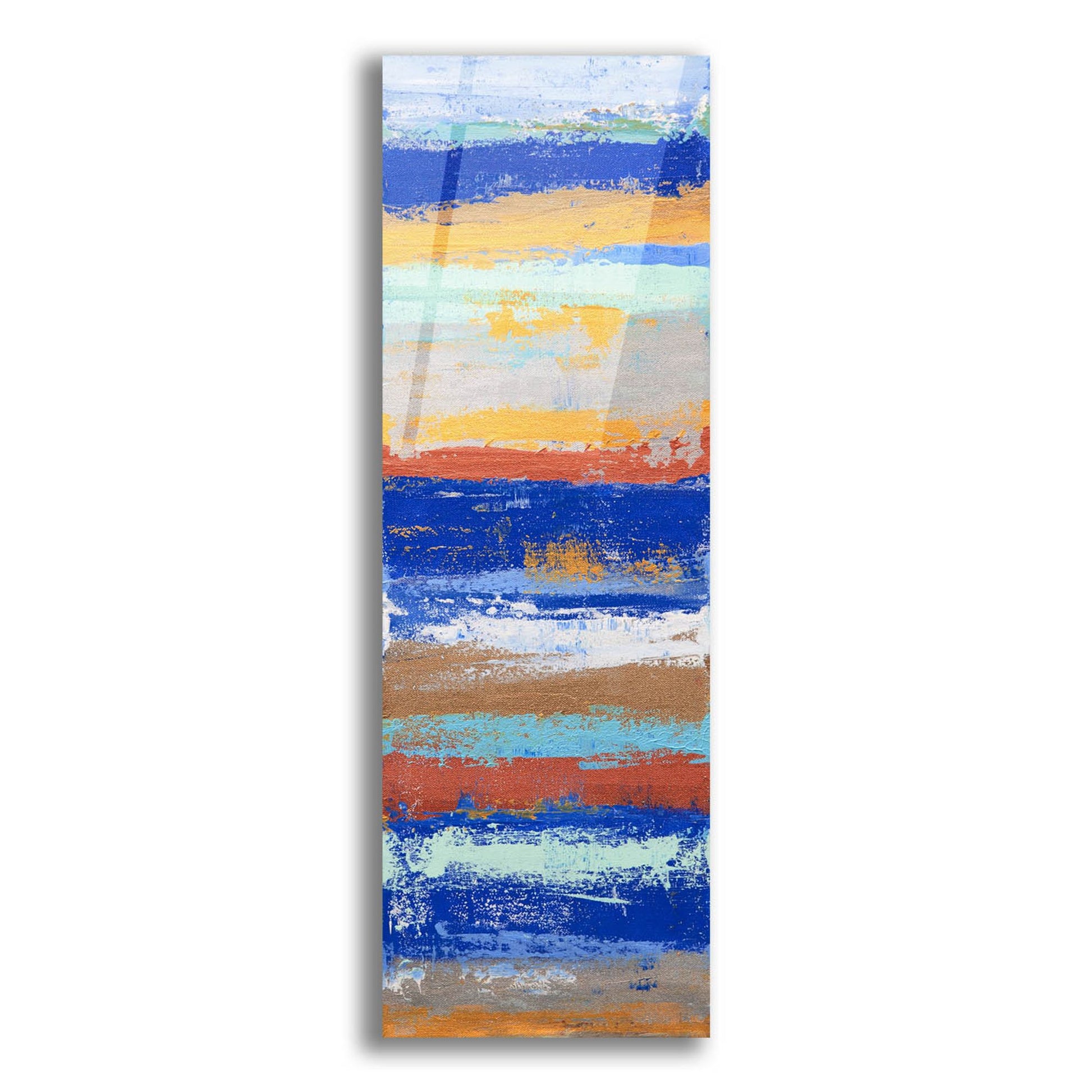 Epic Art 'Blue and Metal 1 ' by Hilary Winfield, Acrylic Glass Wall Art