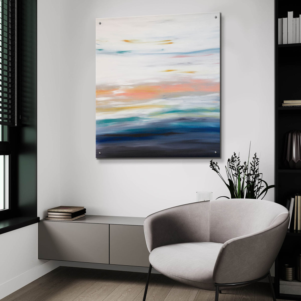 Epic Art 'Sunset 70' by Hilary Winfield, Acrylic Glass Wall Art,36x36