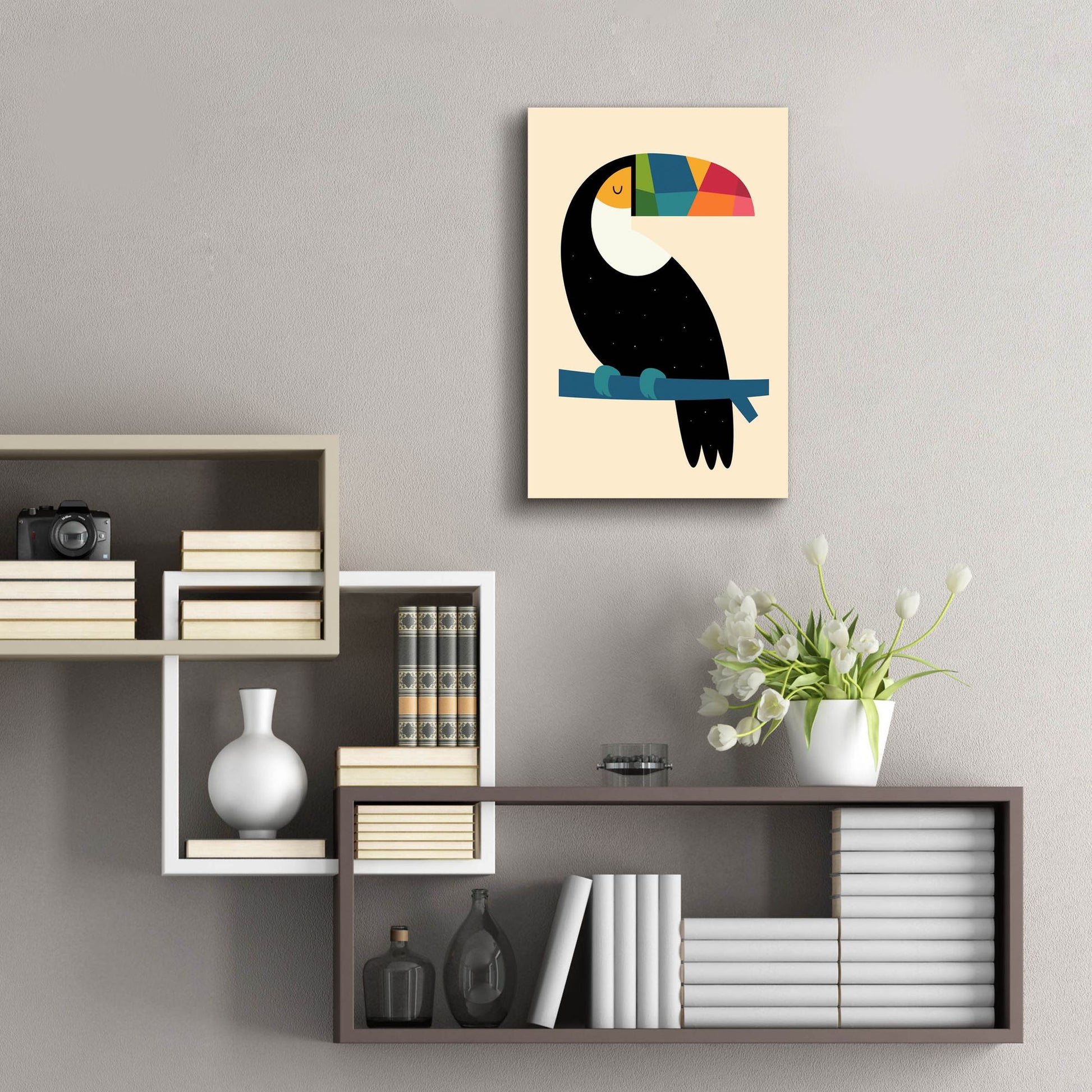 Epic Art 'Rainbow Toucan' by Andy Westface, Acrylic Glass Wall Art,16x24