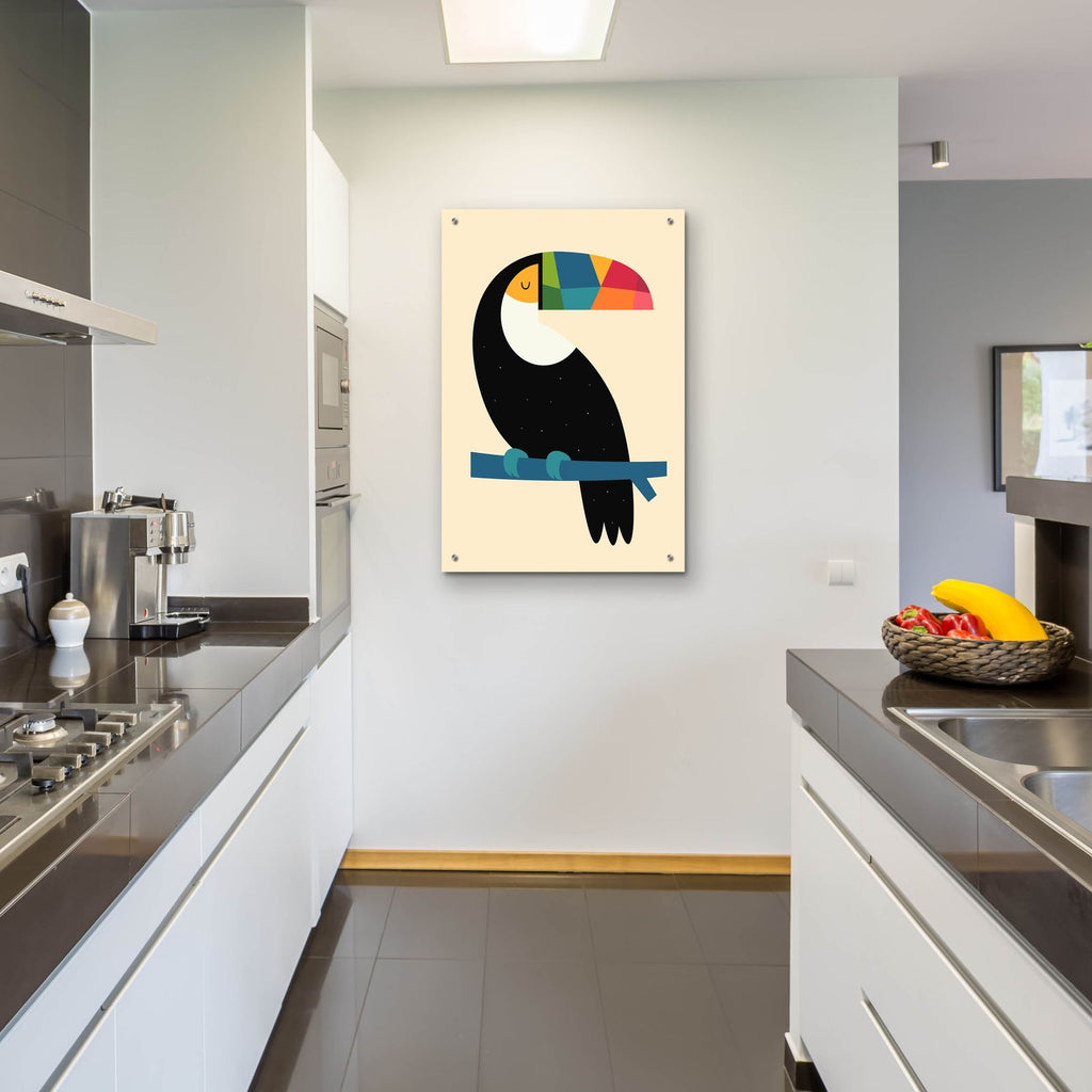 Rainbow Toucan by Andy Westface - 24x36 acrylic wall art in a room