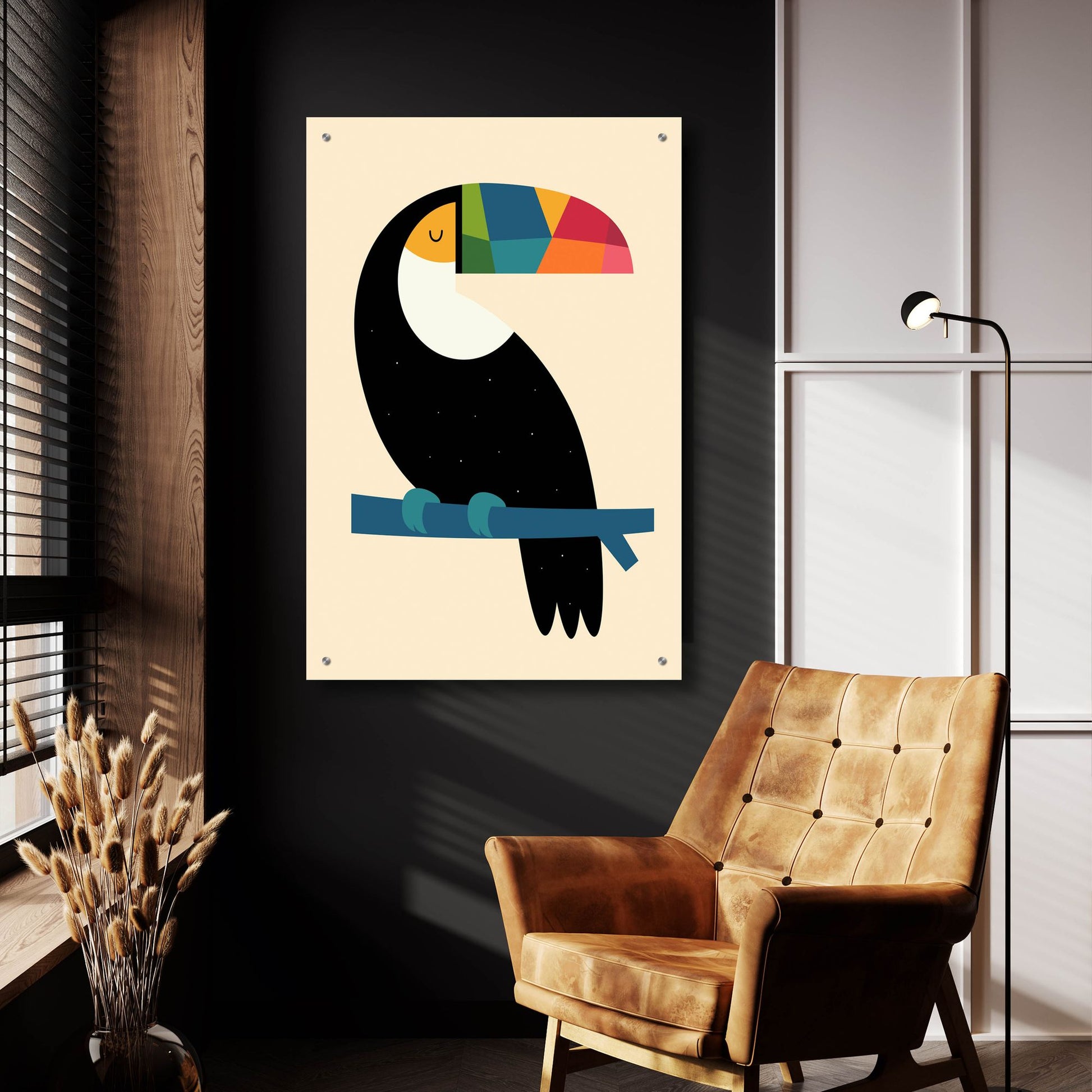 Epic Art 'Rainbow Toucan' by Andy Westface, Acrylic Glass Wall Art,24x36