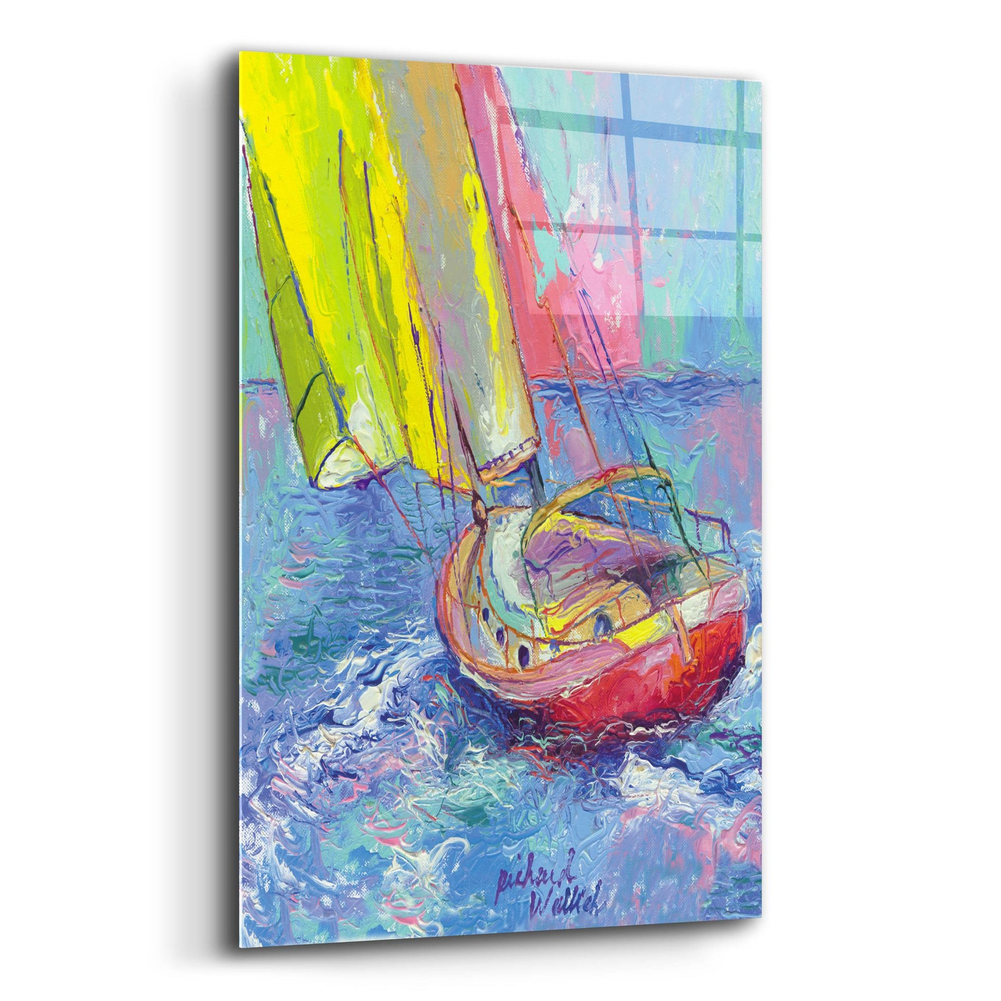 Epic Art 'Sailboat' by Richard Wallich, Acrylic Glass Wall Art,12x16