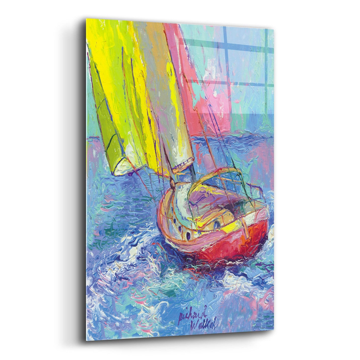 Epic Art 'Sailboat' by Richard Wallich, Acrylic Glass Wall Art,16x24