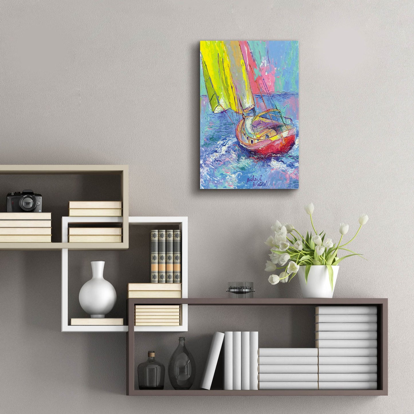 Epic Art 'Sailboat' by Richard Wallich, Acrylic Glass Wall Art,16x24