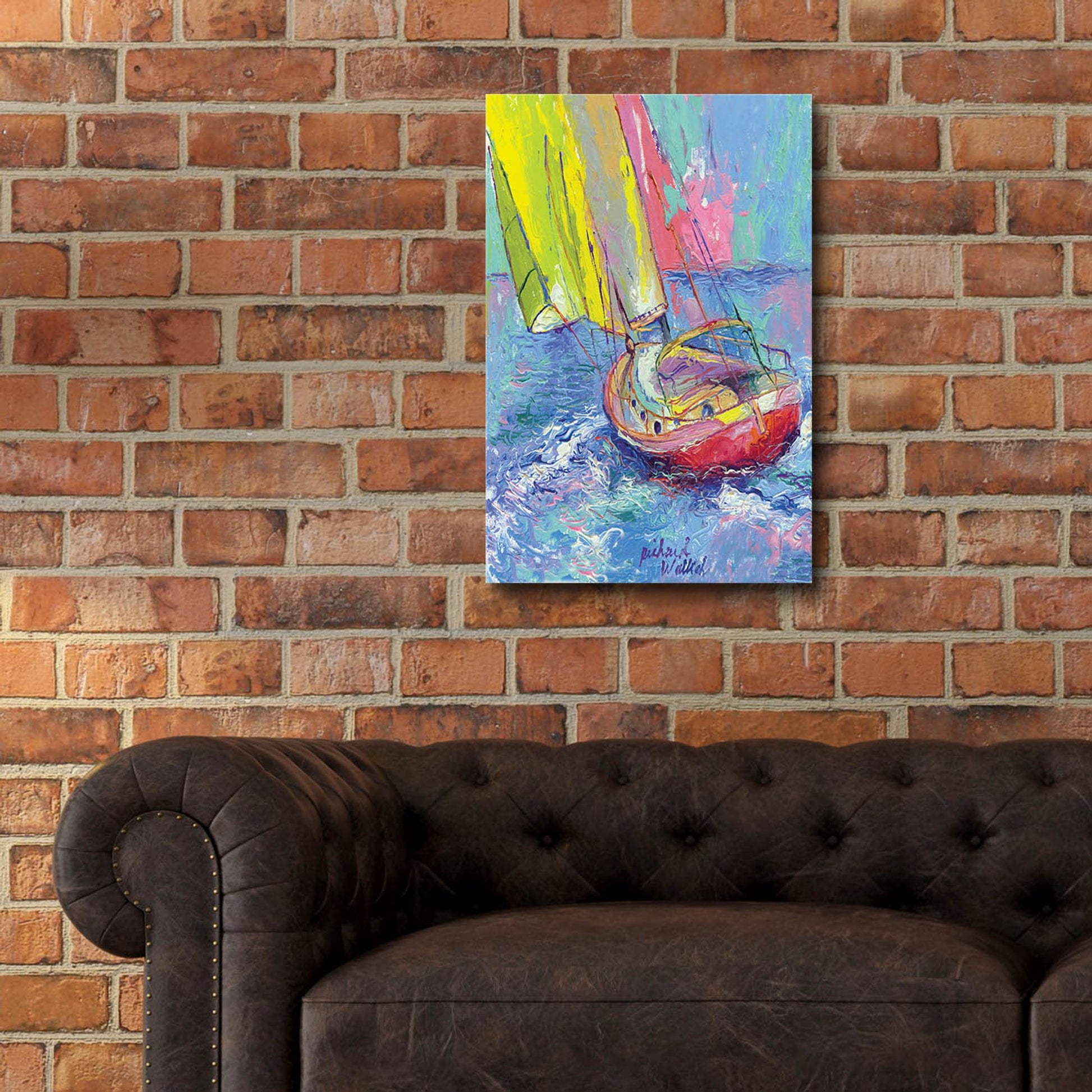 Epic Art 'Sailboat' by Richard Wallich, Acrylic Glass Wall Art,16x24