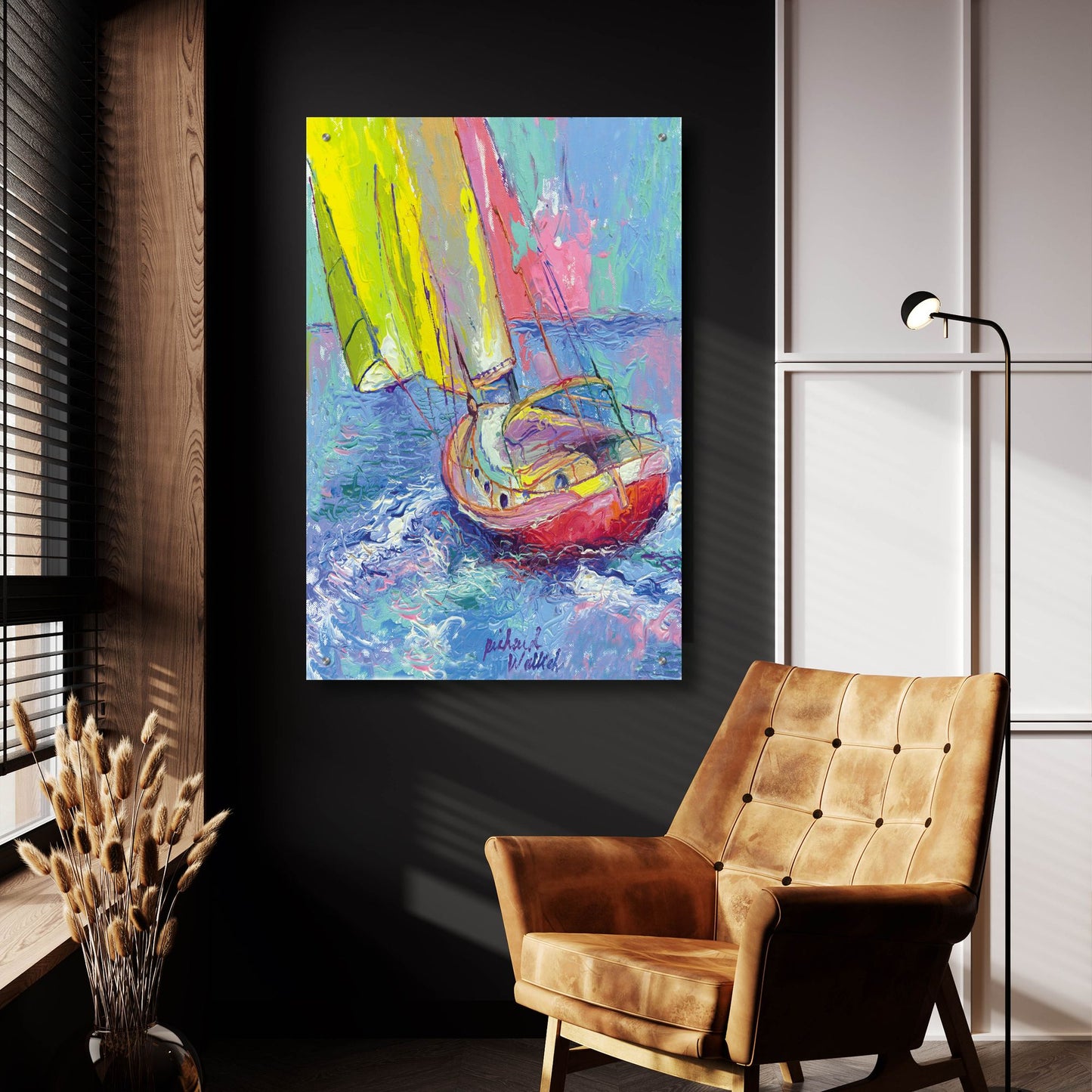 Epic Art 'Sailboat' by Richard Wallich, Acrylic Glass Wall Art,24x36