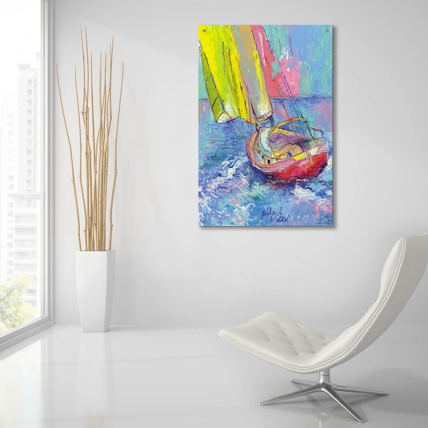 Epic Art 'Sailboat' by Richard Wallich, Acrylic Glass Wall Art,24x36