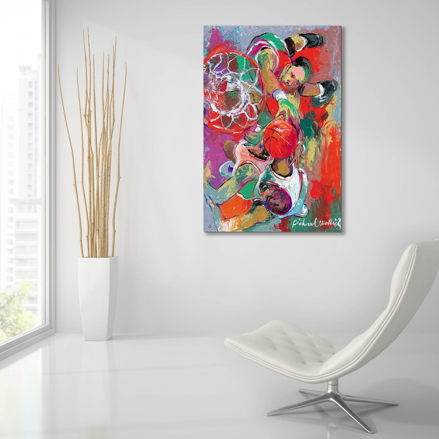 Epic Art 'Basketball' by Richard Wallich, Acrylic Glass Wall Art,24x36