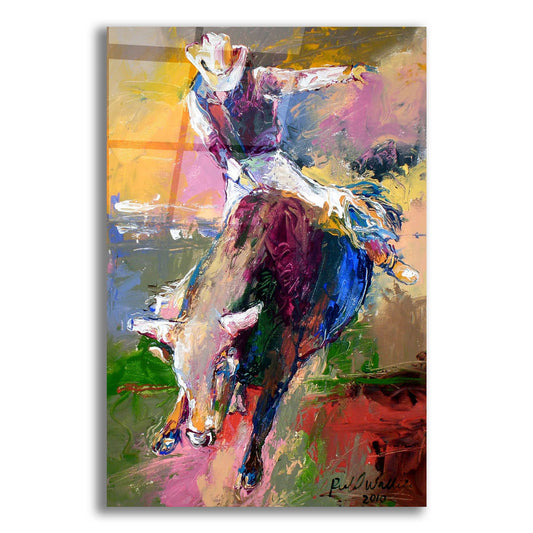 Epic Art 'Bull Rider' by Richard Wallich, Acrylic Glass Wall Art