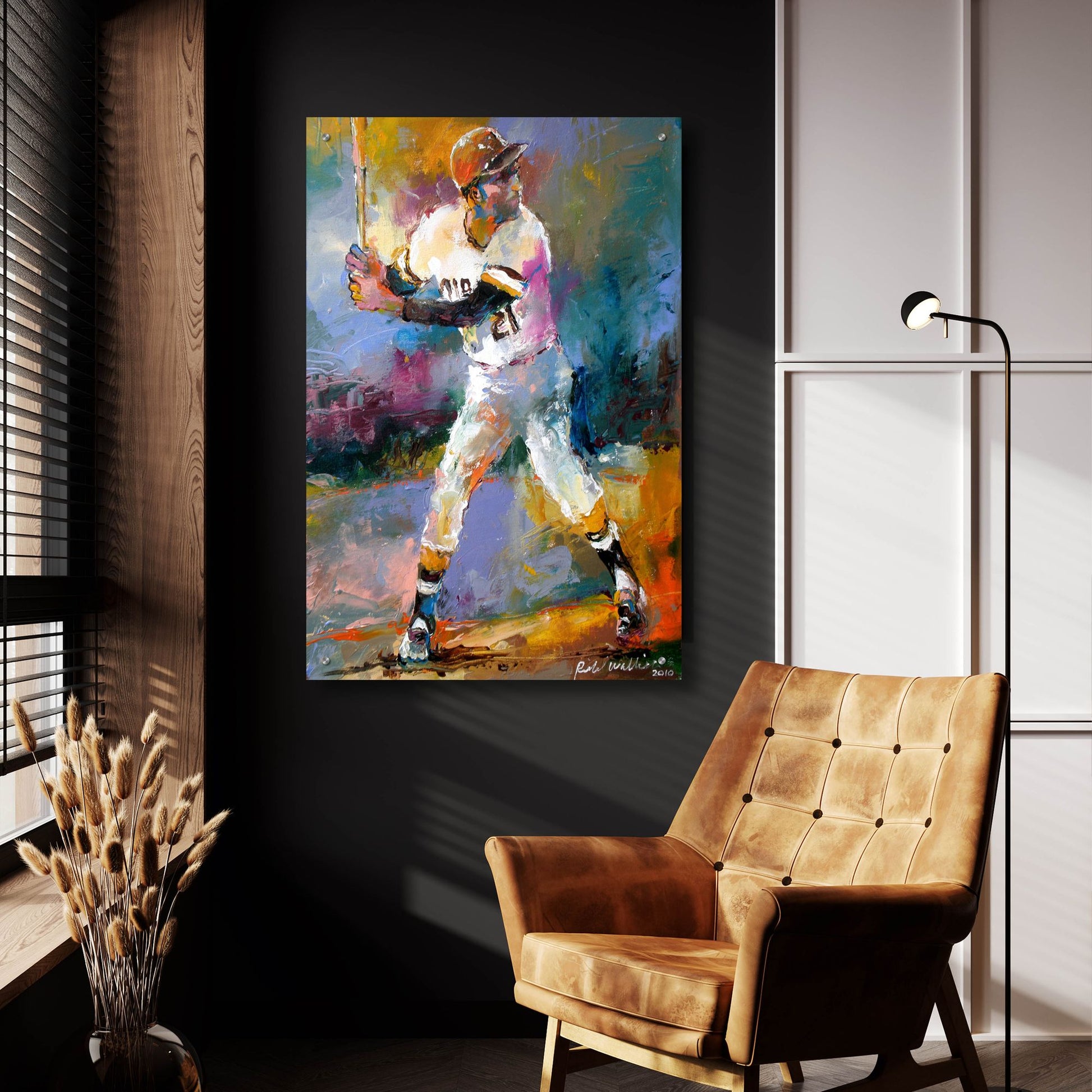 Epic Art 'Roberto Clemente' by Richard Wallich, Acrylic Glass Wall Art,24x36