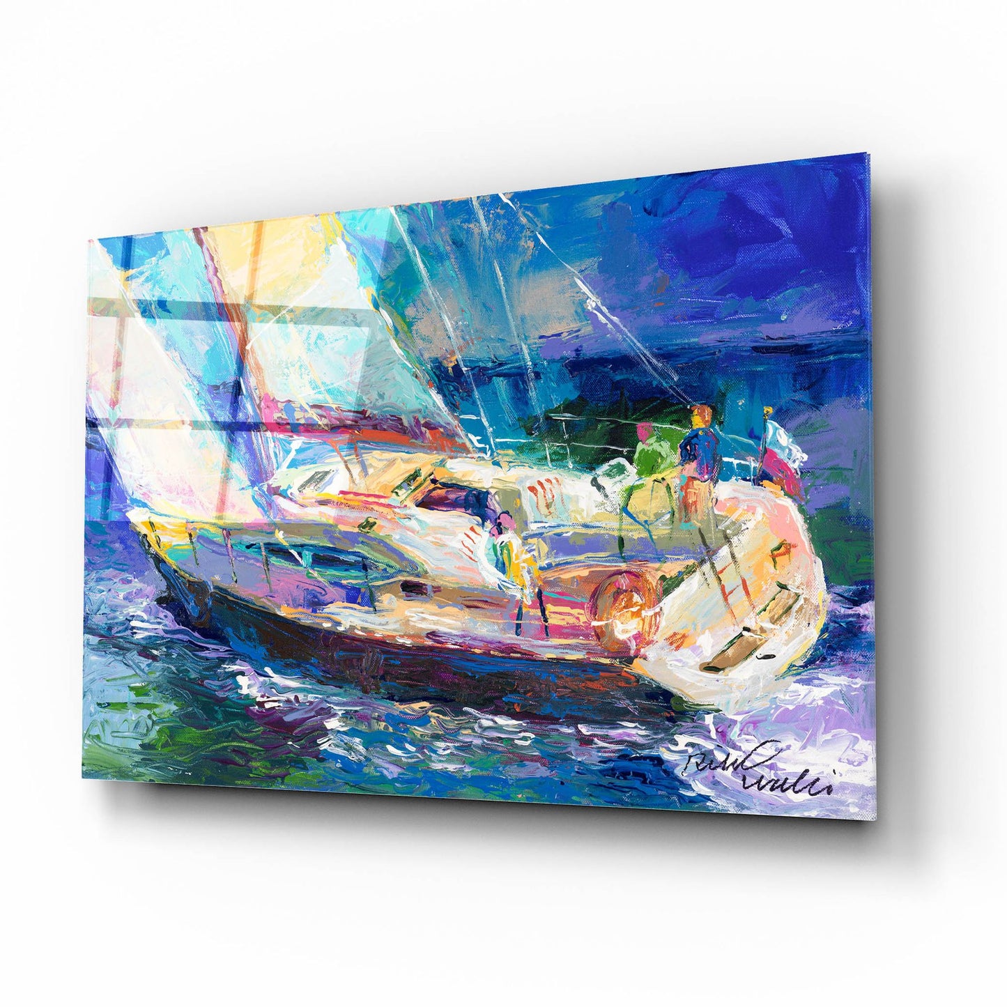 Epic Art 'Sailboat 2' by Richard Wallich, Acrylic Glass Wall Art,16x12