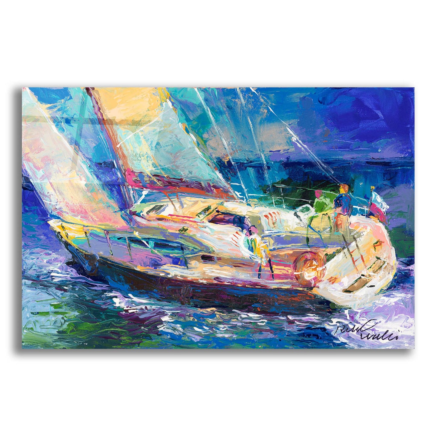 Epic Art 'Sailboat 2' by Richard Wallich, Acrylic Glass Wall Art,24x16