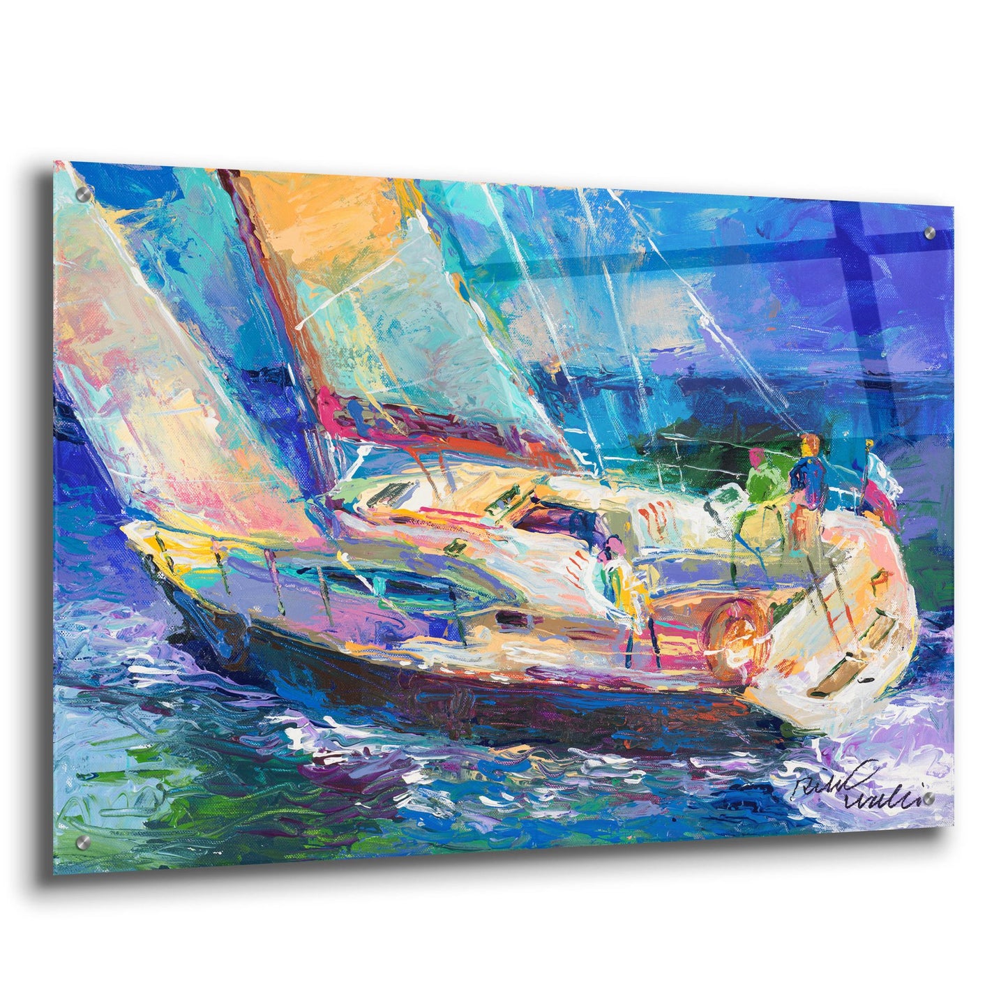 Epic Art 'Sailboat 2' by Richard Wallich, Acrylic Glass Wall Art,36x24