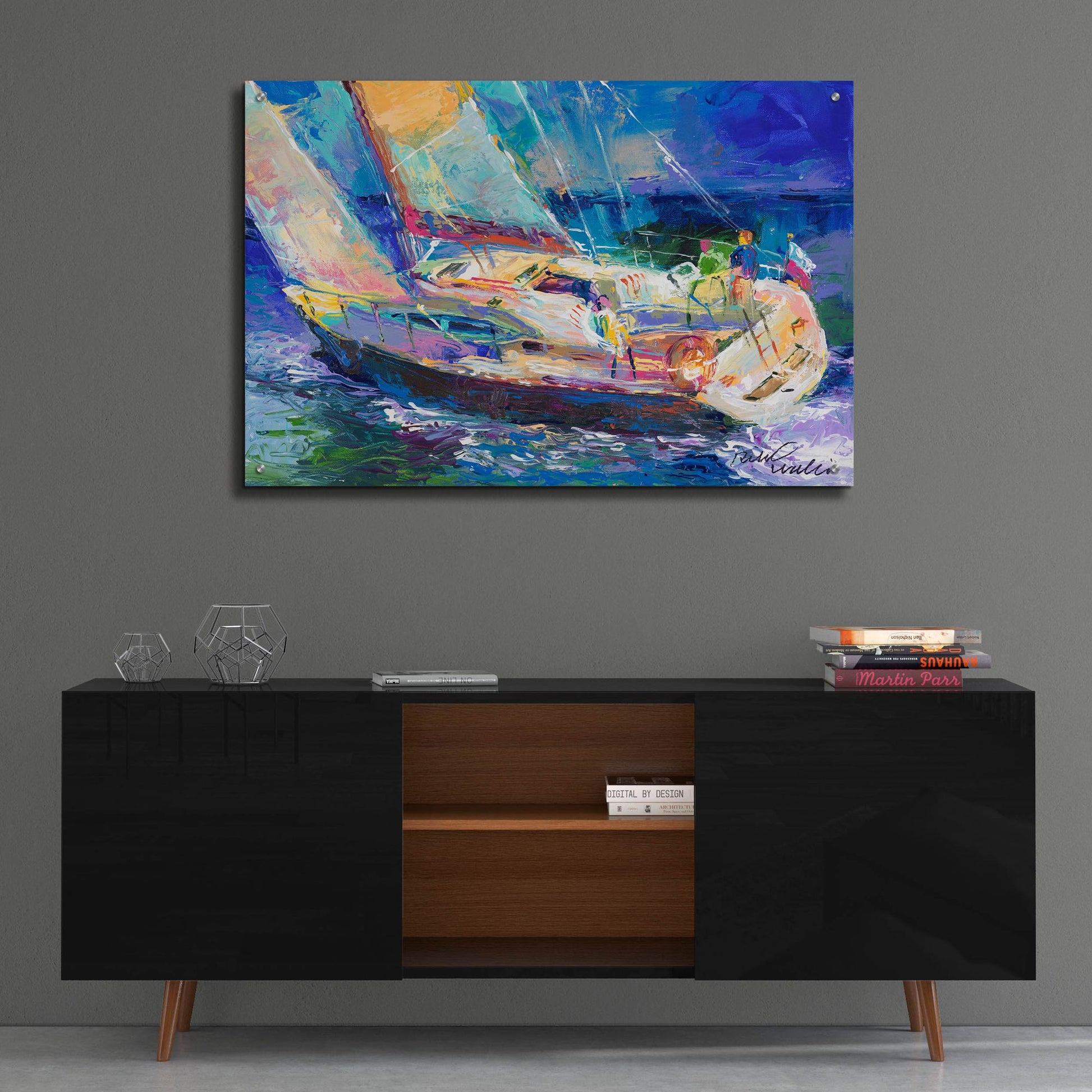 Epic Art 'Sailboat 2' by Richard Wallich, Acrylic Glass Wall Art,36x24