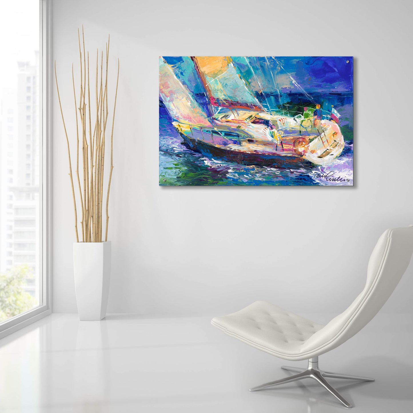 Epic Art 'Sailboat 2' by Richard Wallich, Acrylic Glass Wall Art,36x24