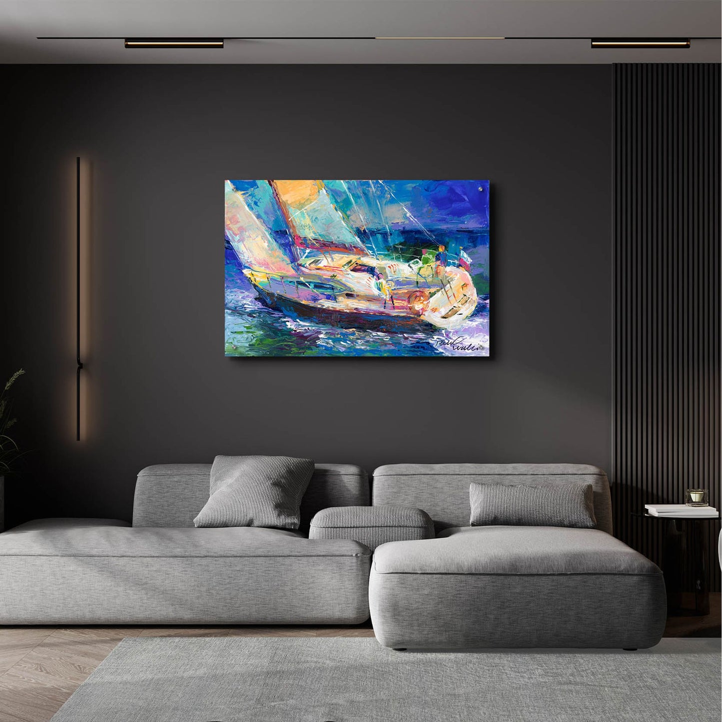 Epic Art 'Sailboat 2' by Richard Wallich, Acrylic Glass Wall Art,36x24