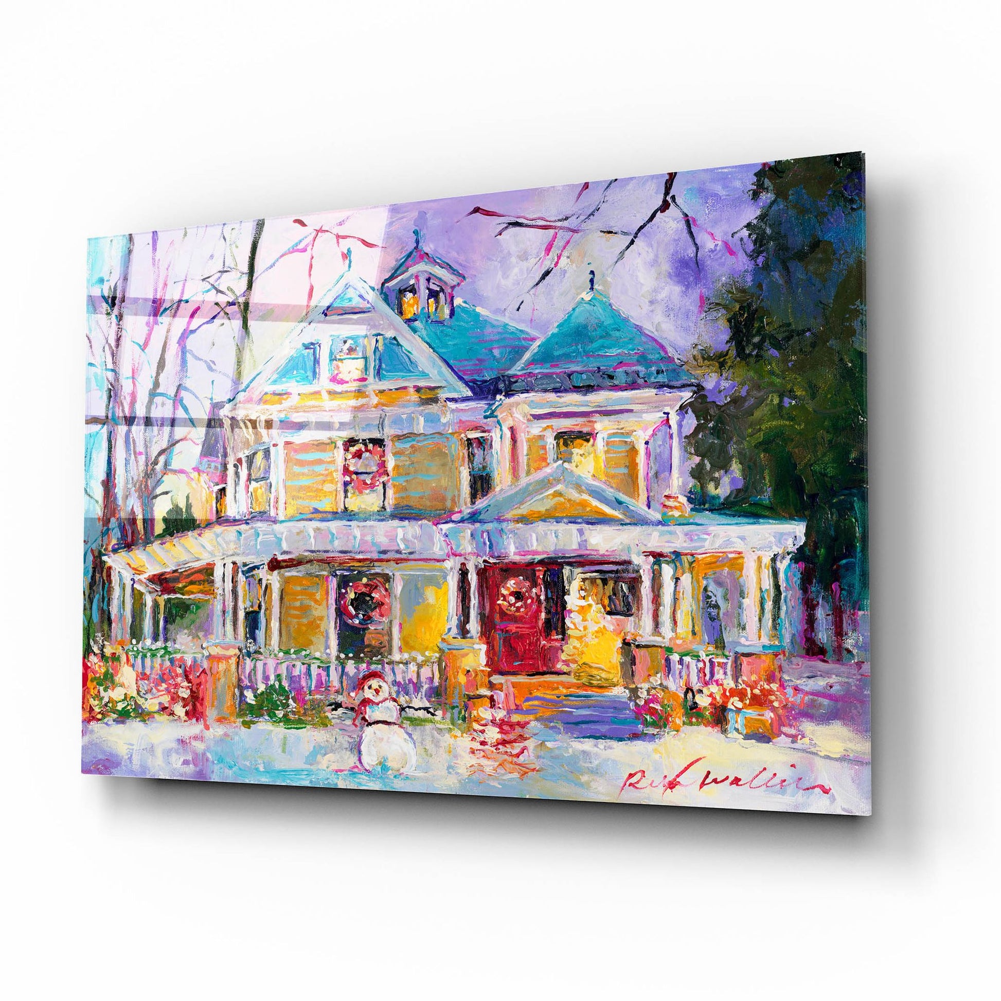 Epic Art 'Christmas House' by Richard Wallich, Acrylic Glass Wall Art,16x12