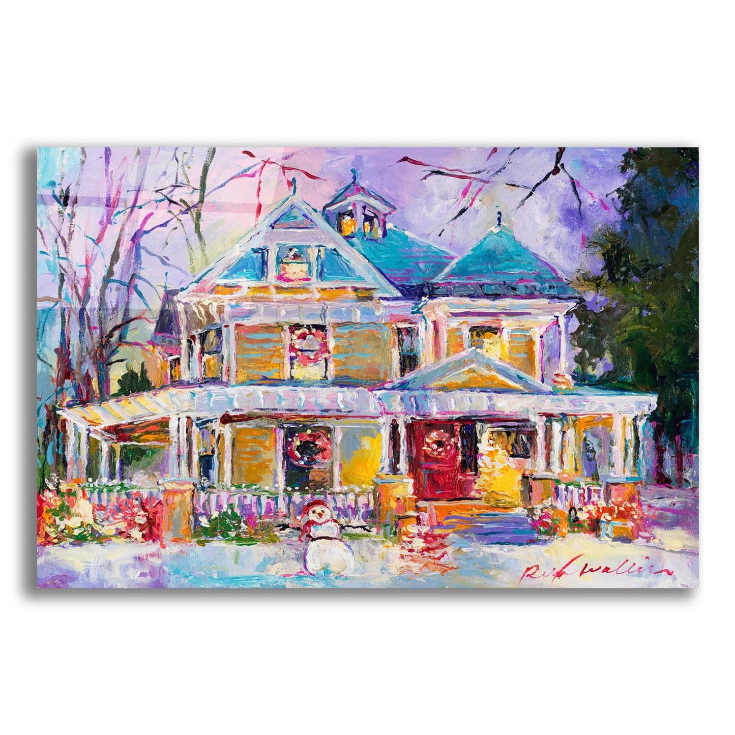 Epic Art 'Christmas House' by Richard Wallich, Acrylic Glass Wall Art,24x16