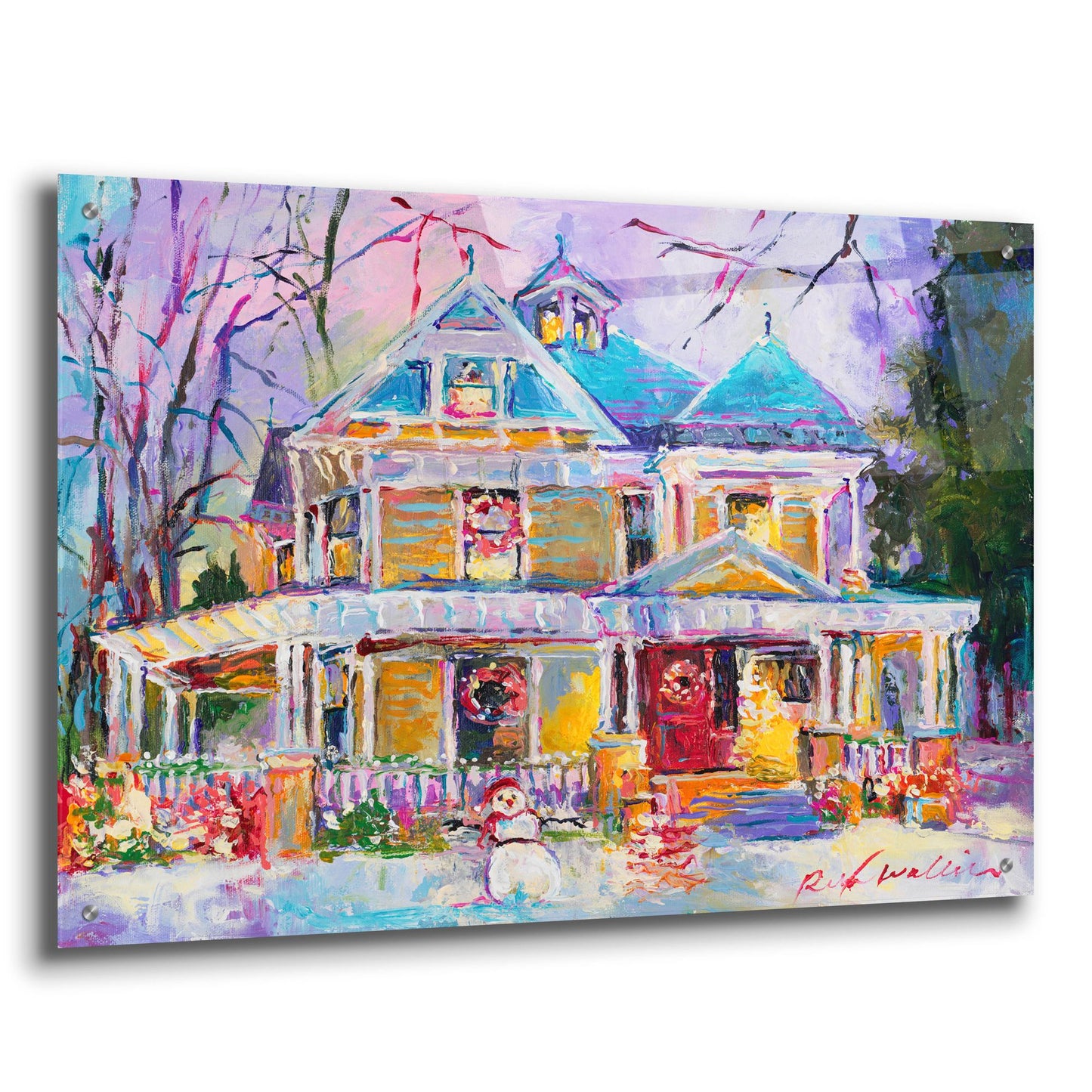 Epic Art 'Christmas House' by Richard Wallich, Acrylic Glass Wall Art,36x24