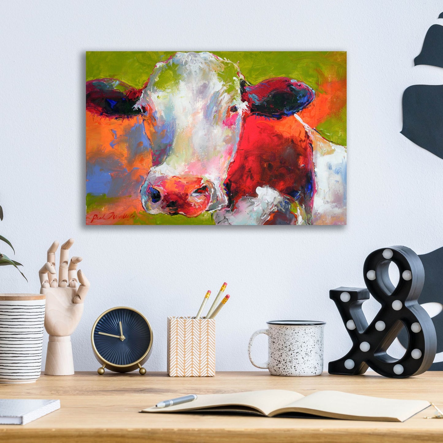 Epic Art 'Art Cow' by Richard Wallich, Acrylic Glass Wall Art,16x12