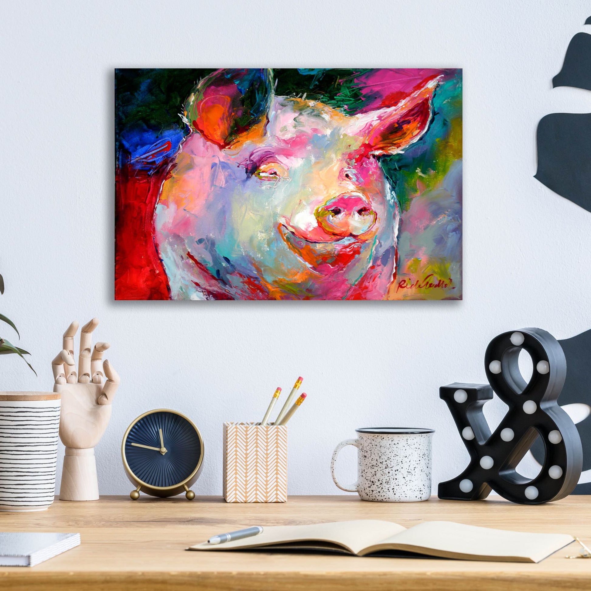 Epic Art 'Art Pig 1' by Richard Wallich, Acrylic Glass Wall Art,16x12