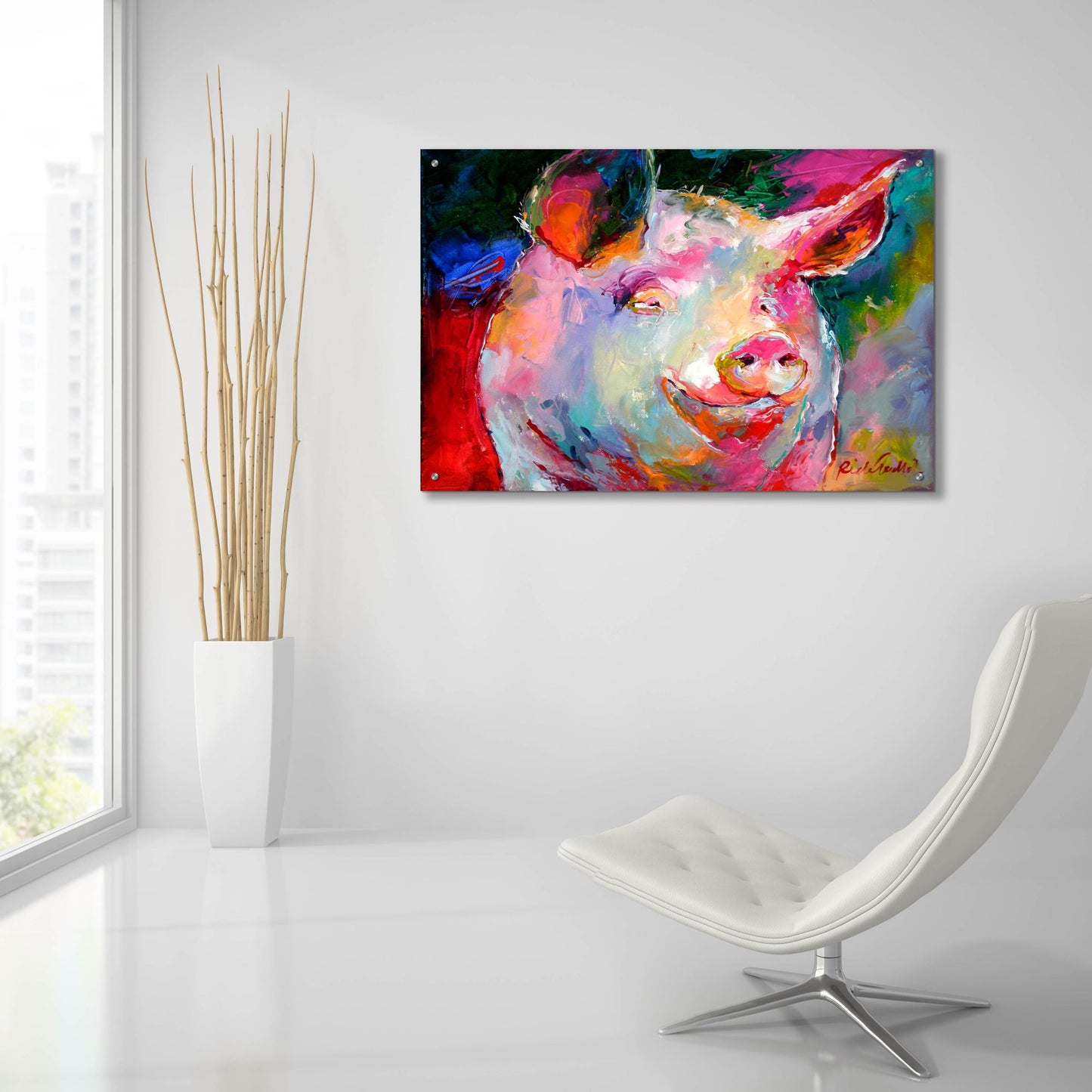 Epic Art 'Art Pig 1' by Richard Wallich, Acrylic Glass Wall Art,36x24