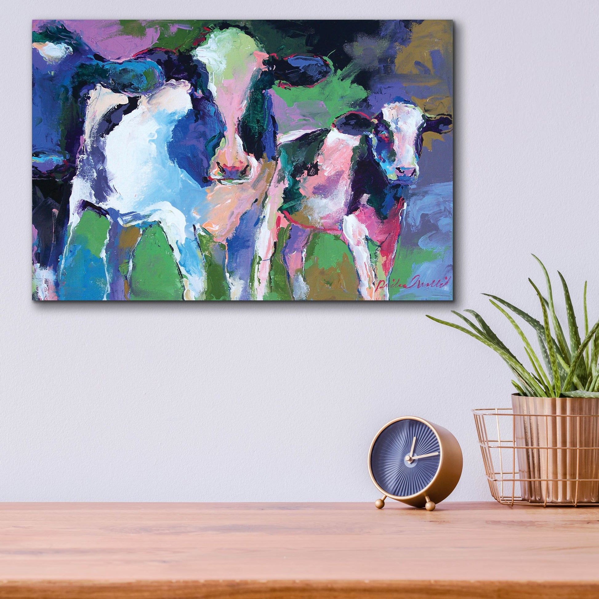 Epic Art 'Art 3 Cows' by Richard Wallich, Acrylic Glass Wall Art,16x12