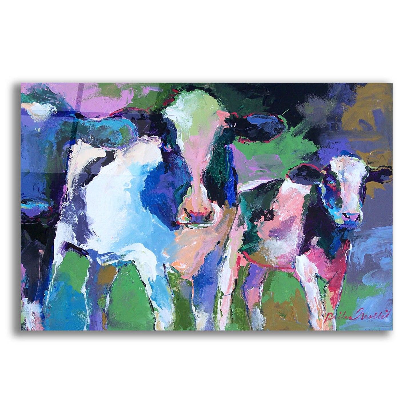 Epic Art 'Art 3 Cows' by Richard Wallich, Acrylic Glass Wall Art,24x16