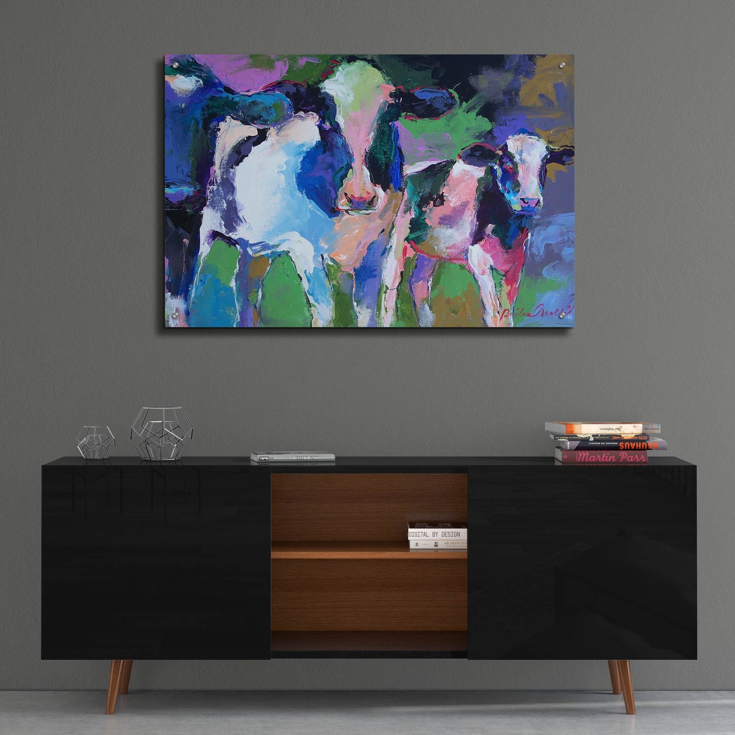 Epic Art 'Art 3 Cows' by Richard Wallich, Acrylic Glass Wall Art,36x24