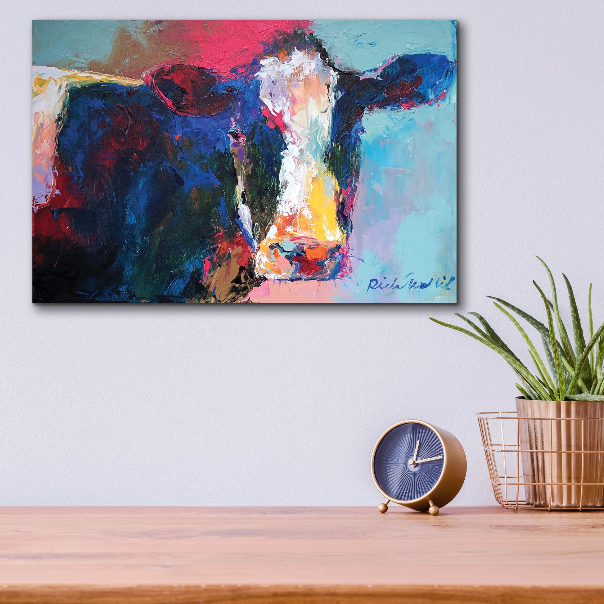 Epic Art 'Art B Cow' by Richard Wallich, Acrylic Glass Wall Art,16x12