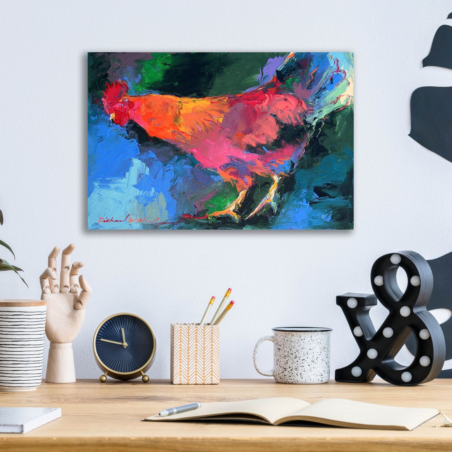 Epic Art 'Art Chicken' by Richard Wallich, Acrylic Glass Wall Art,16x12