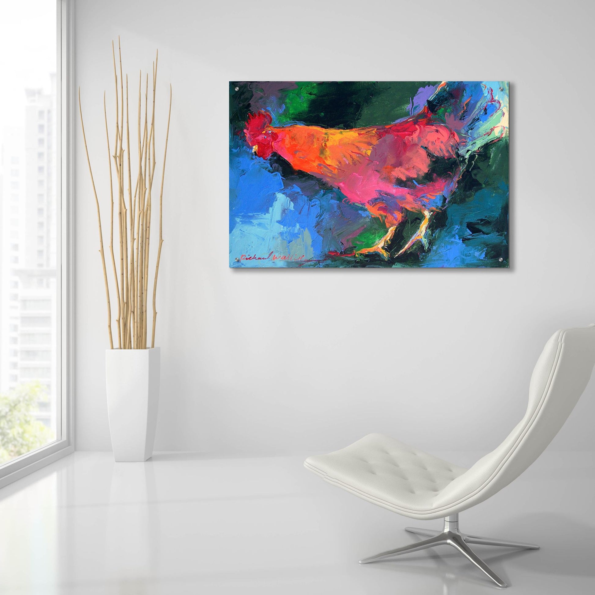 Epic Art 'Art Chicken' by Richard Wallich, Acrylic Glass Wall Art,36x24