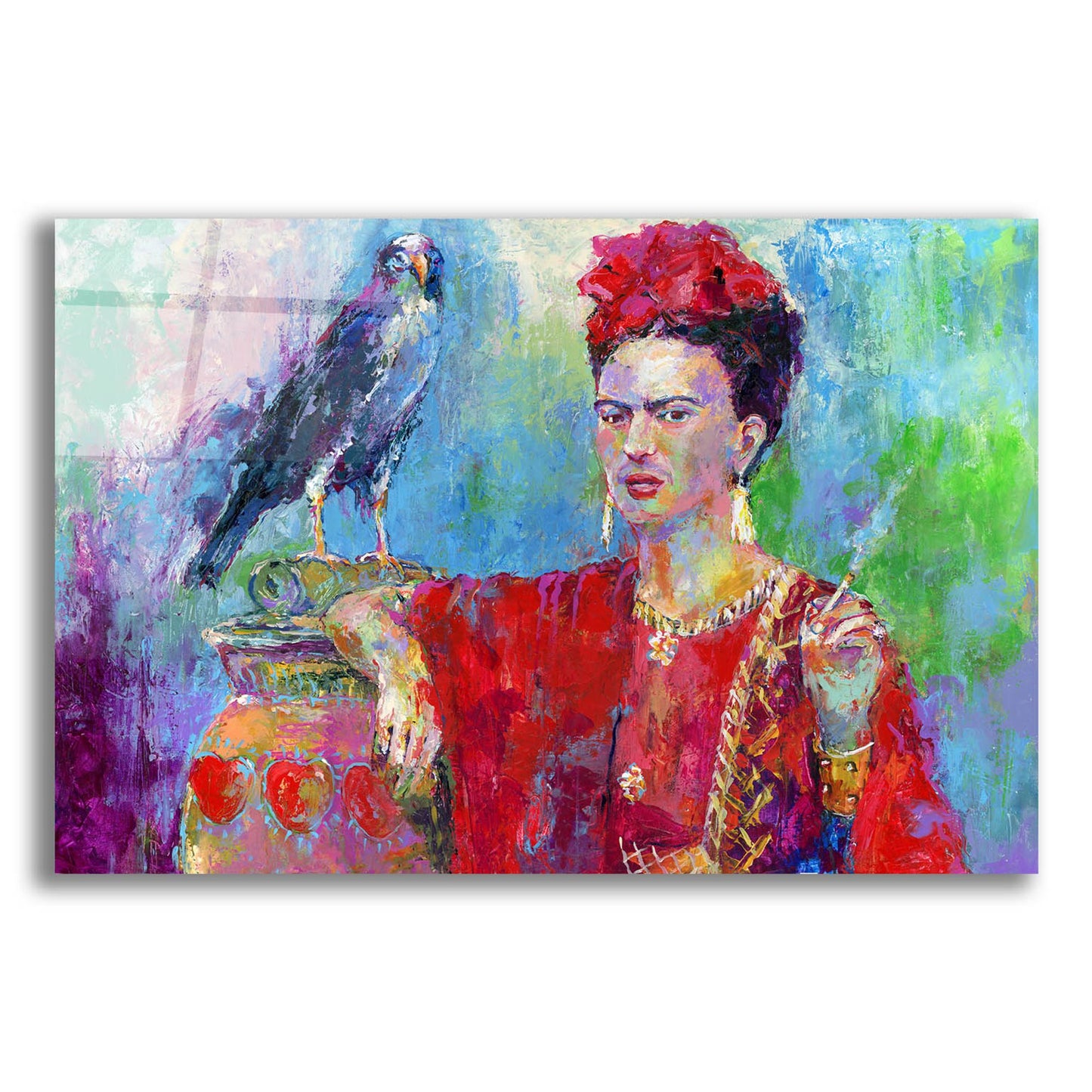 Epic Art 'Frida Bird 1' by Richard Wallich, Acrylic Glass Wall Art,24x16