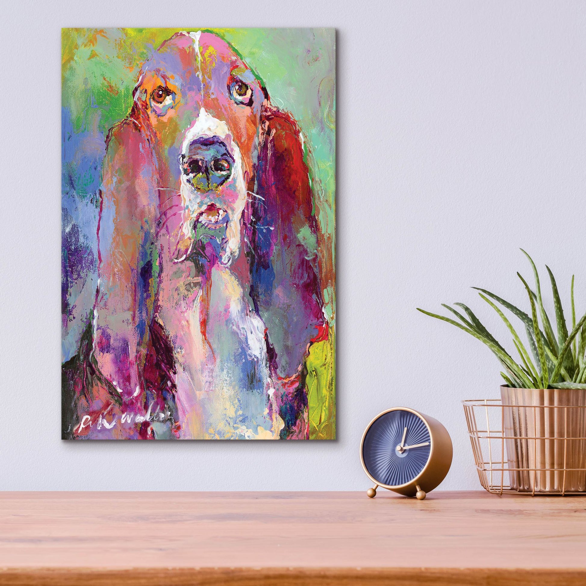 Epic Art 'Art Basset Hound' by Richard Wallich, Acrylic Glass Wall Art,12x16