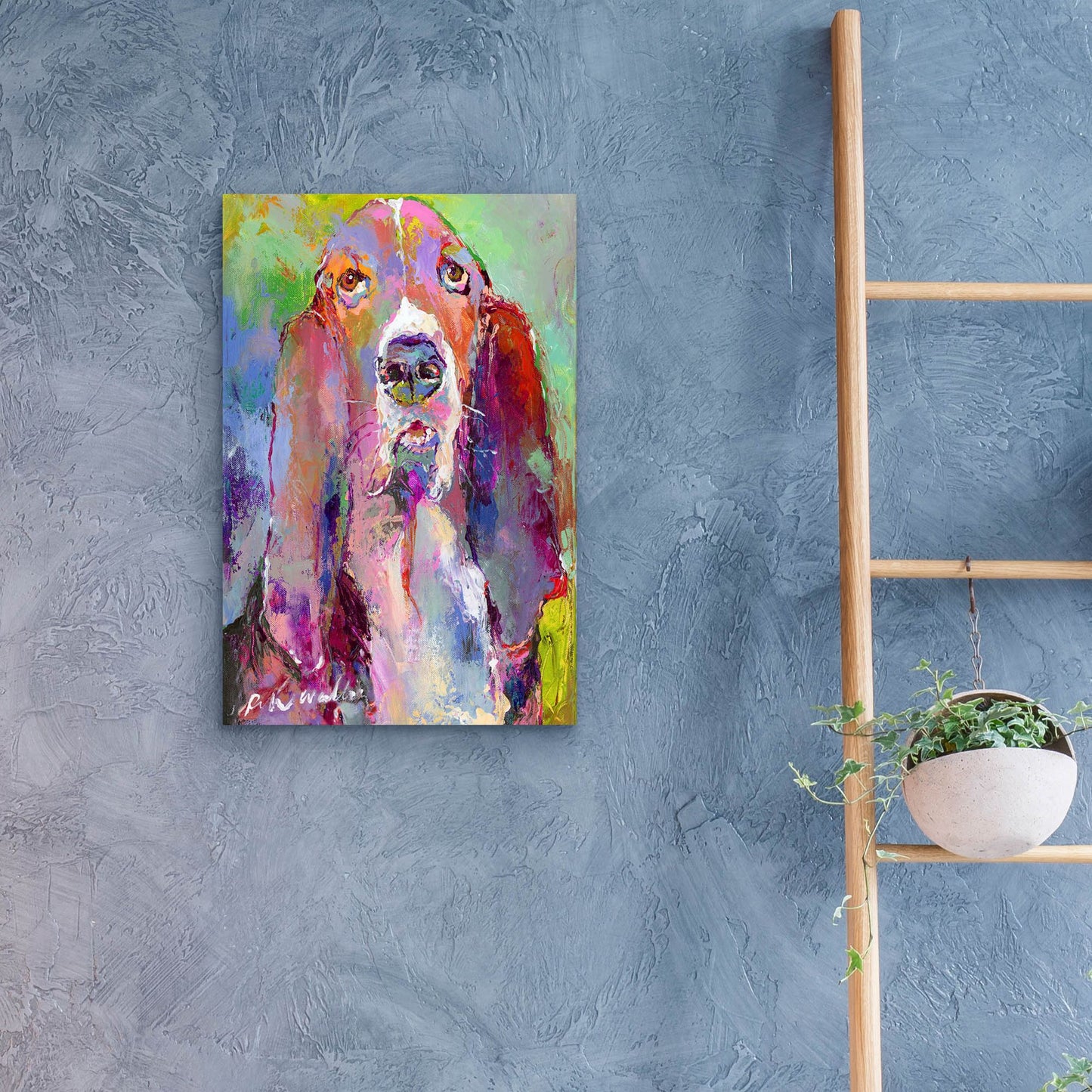 Epic Art 'Art Basset Hound' by Richard Wallich, Acrylic Glass Wall Art,16x24