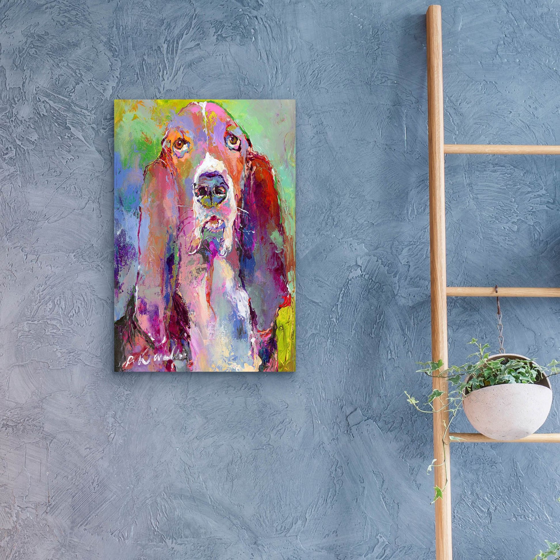 Epic Art 'Art Basset Hound' by Richard Wallich, Acrylic Glass Wall Art,16x24