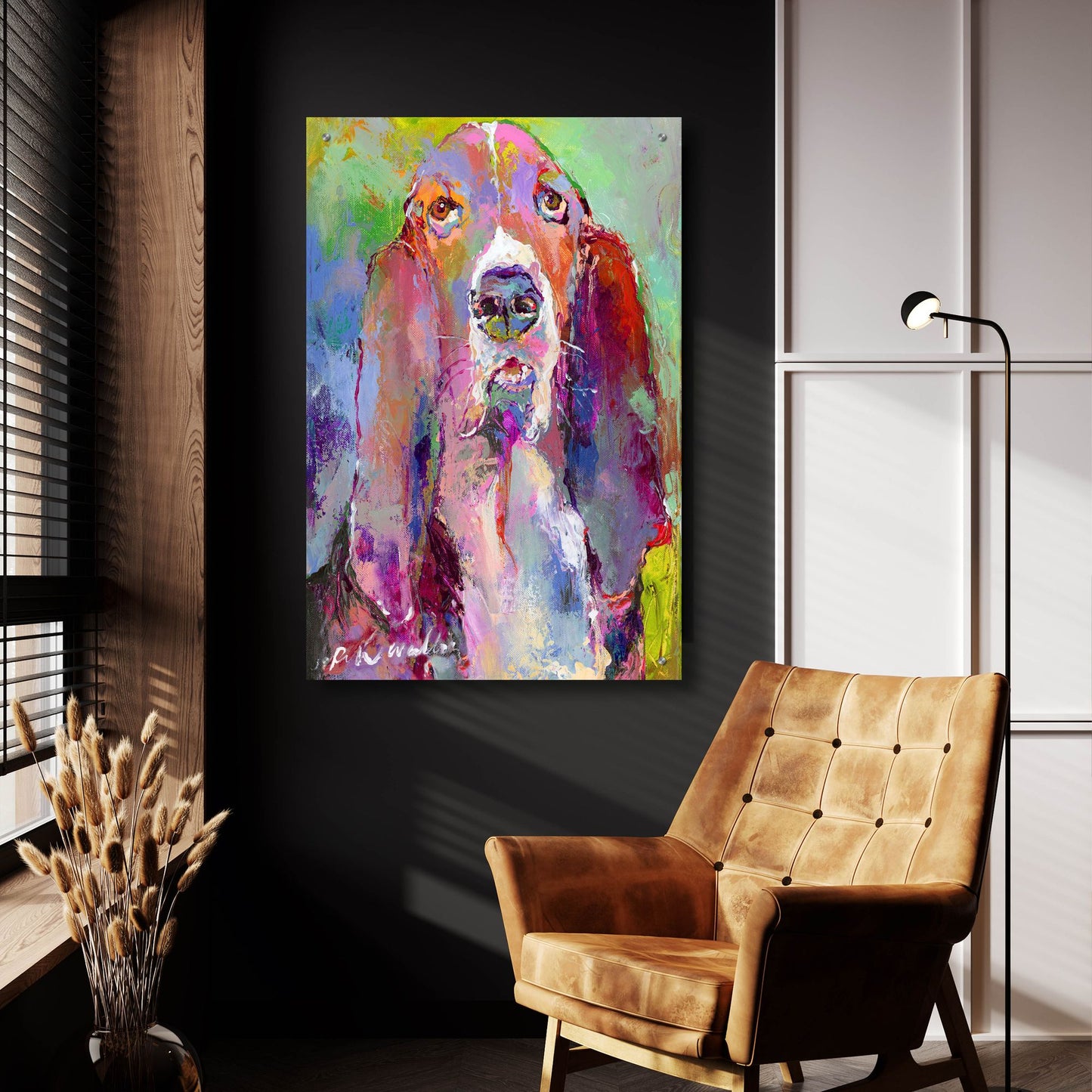 Epic Art 'Art Basset Hound' by Richard Wallich, Acrylic Glass Wall Art,24x36