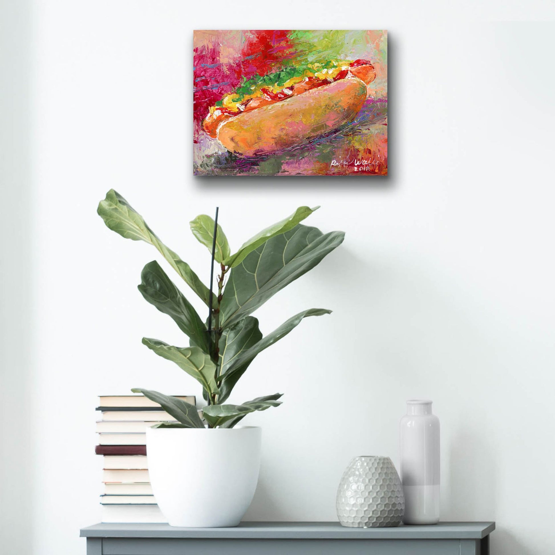 Epic Art 'Hotdog' by Richard Wallich, Acrylic Glass Wall Art,16x12